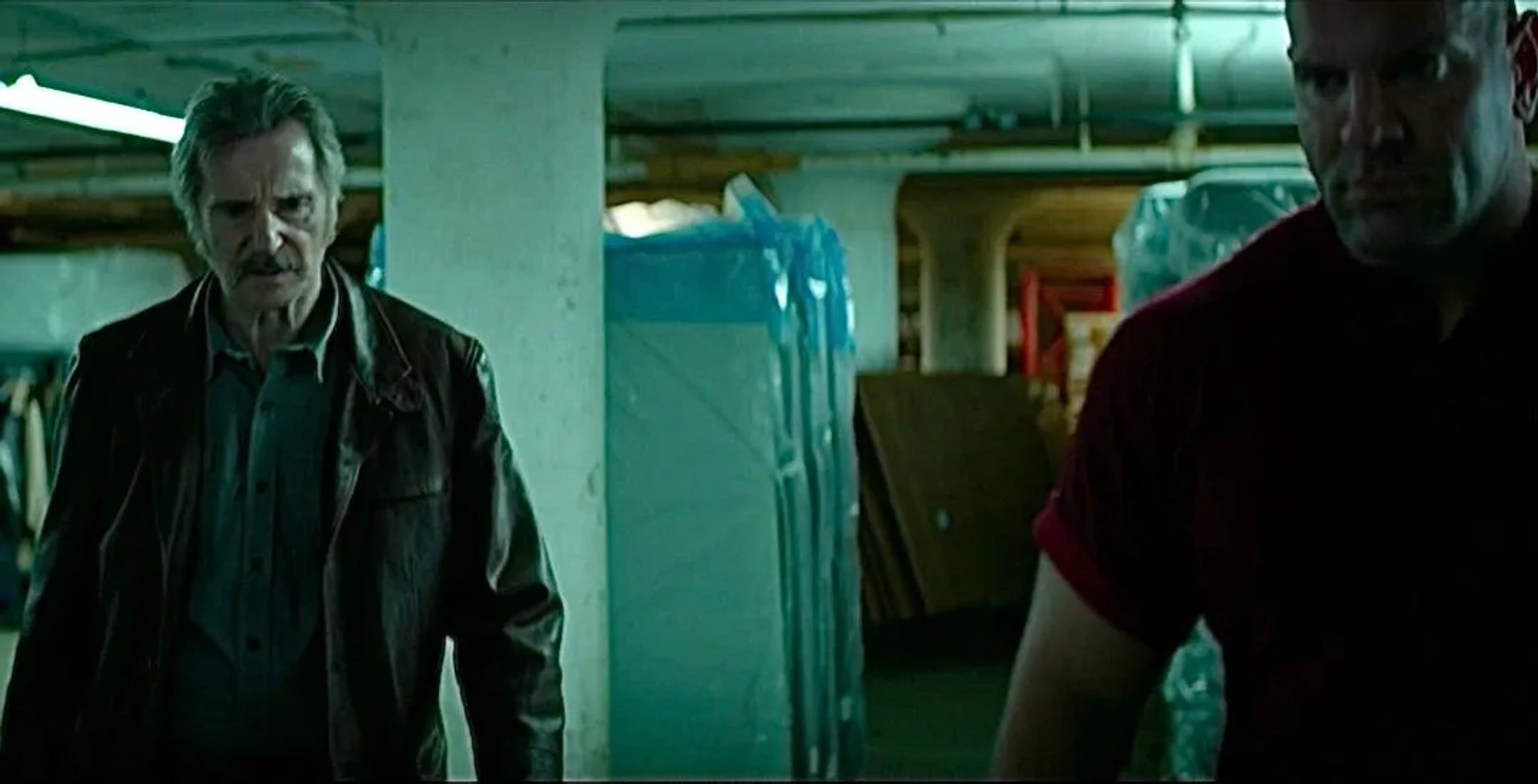 Still of Liam Neeson and Levon Panek in “Absolution”