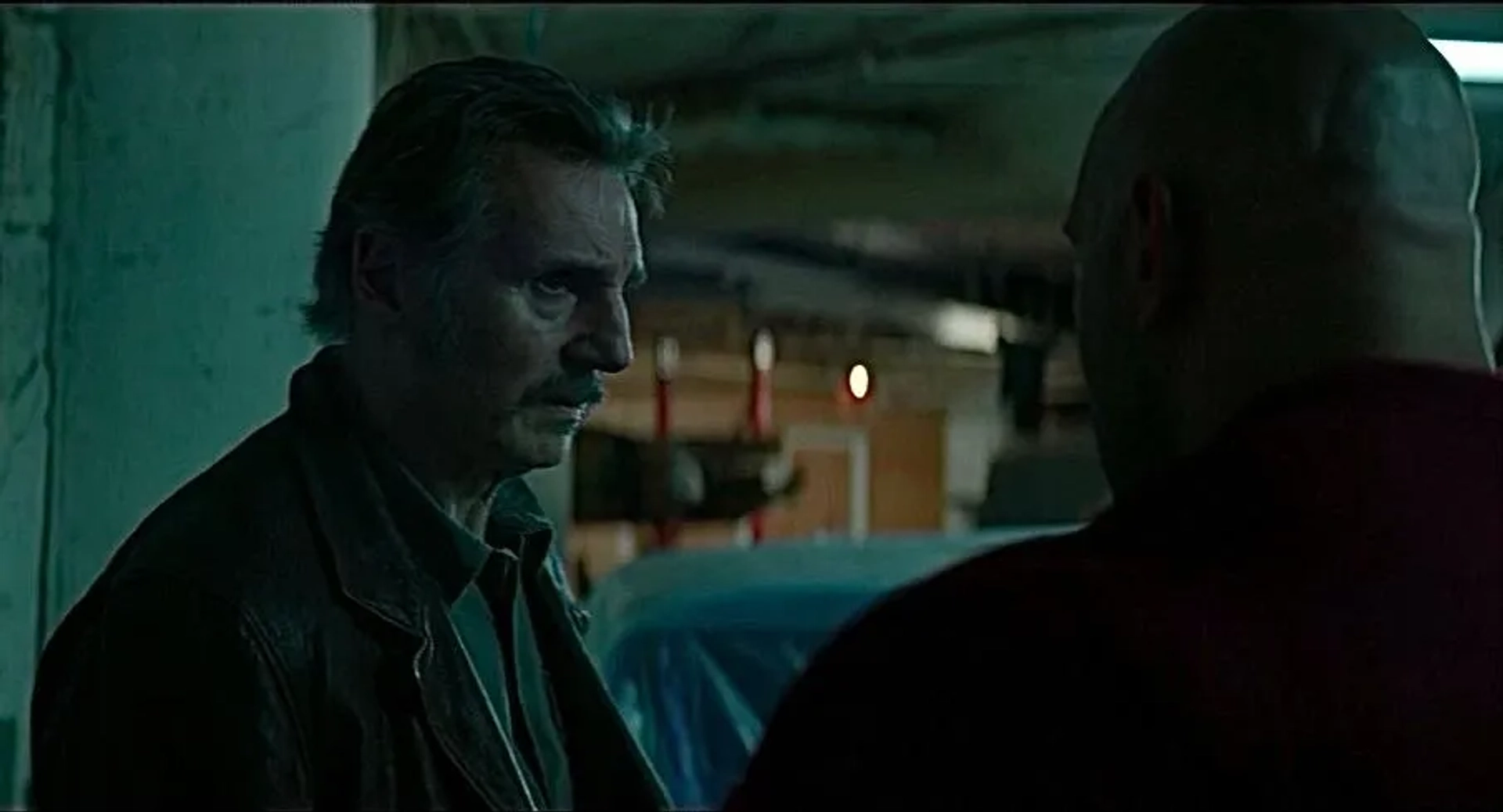 Still of Liam Neeson and Levon Panek in “Absolution”