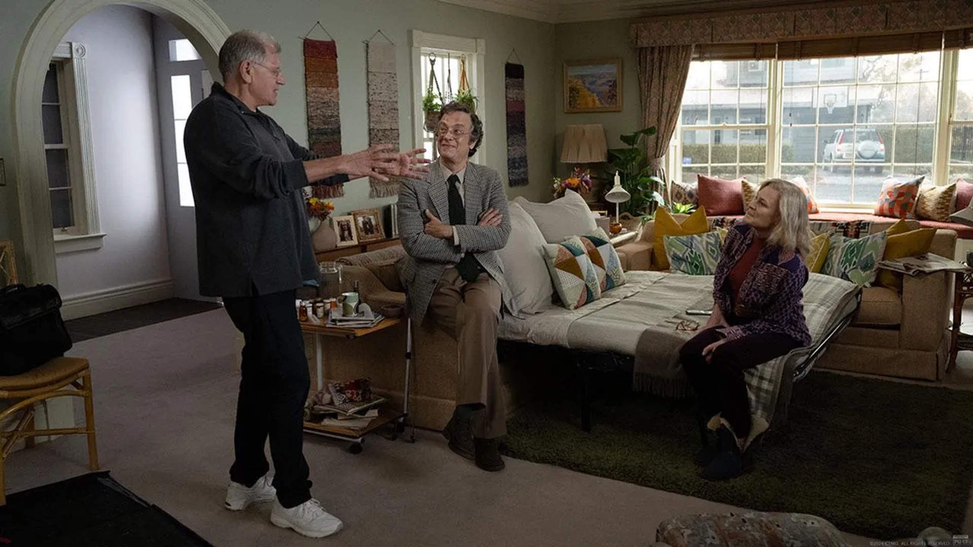 Tom Hanks, Robin Wright, and Robert Zemeckis in Here (2024)