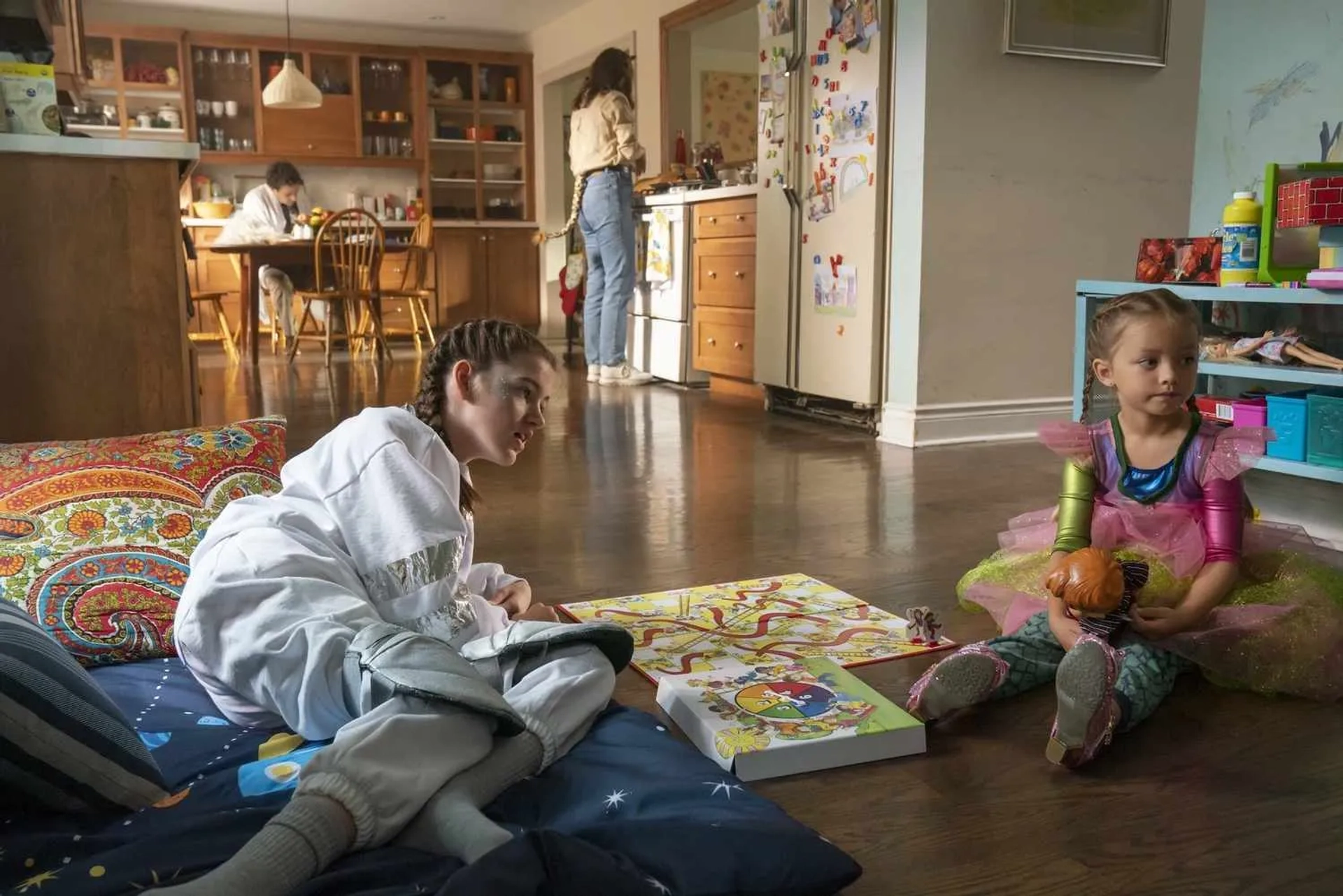 Emily Mitchell, Phoebe-Rae Taylor, and Rosemarie DeWitt in Out of My Mind (2024)