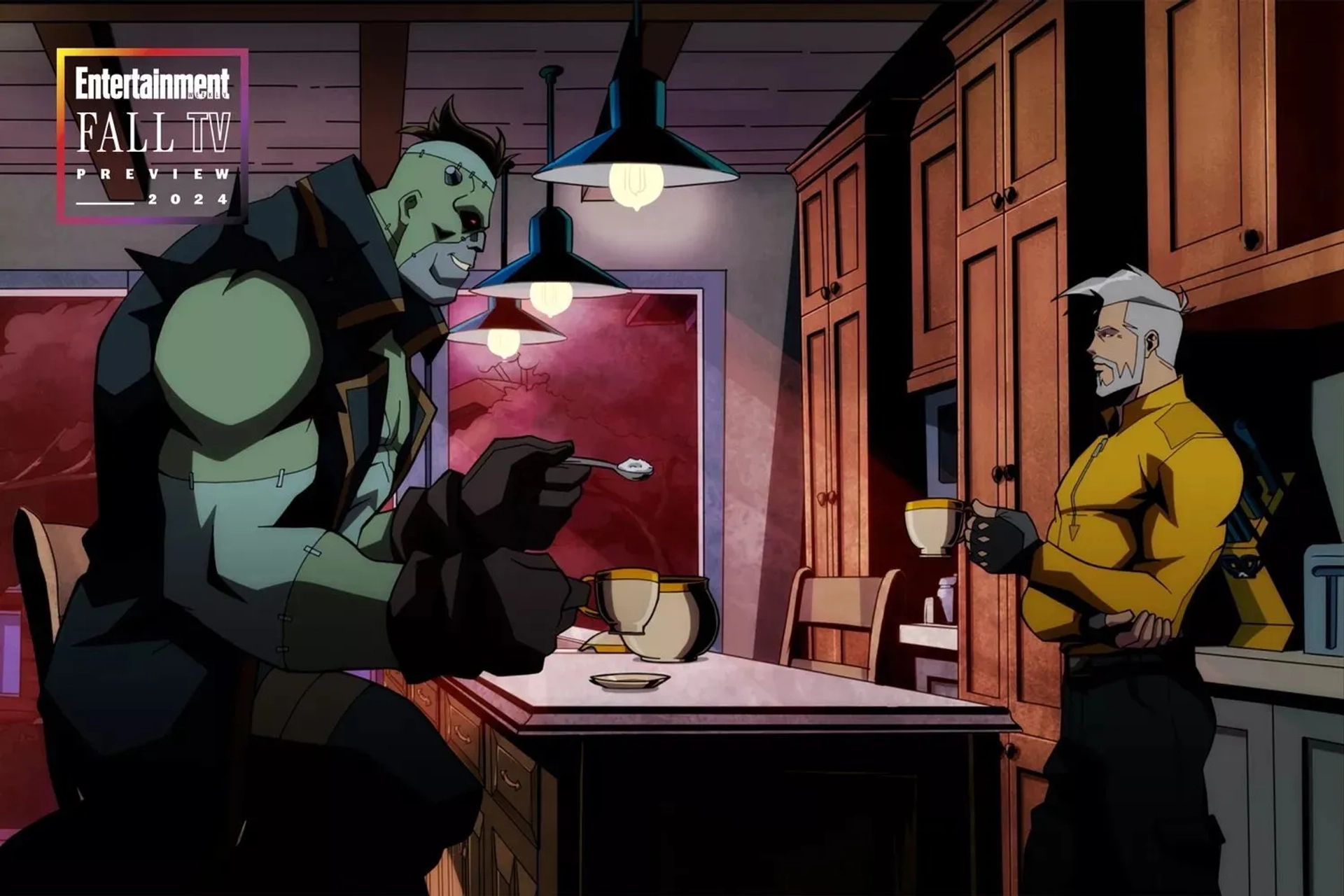 Frank Grillo and David Harbour in Creature Commandos (2024)