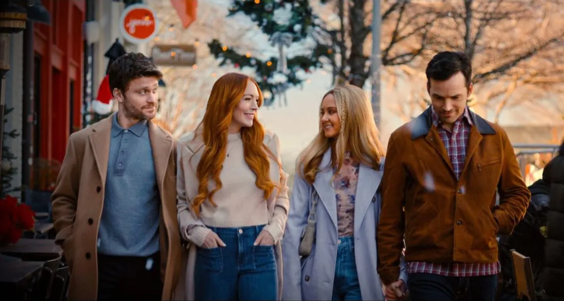 Lindsay Lohan, Ian Harding, Jon Rudnitsky, and Katie Baker in Our Little Secret (2024)