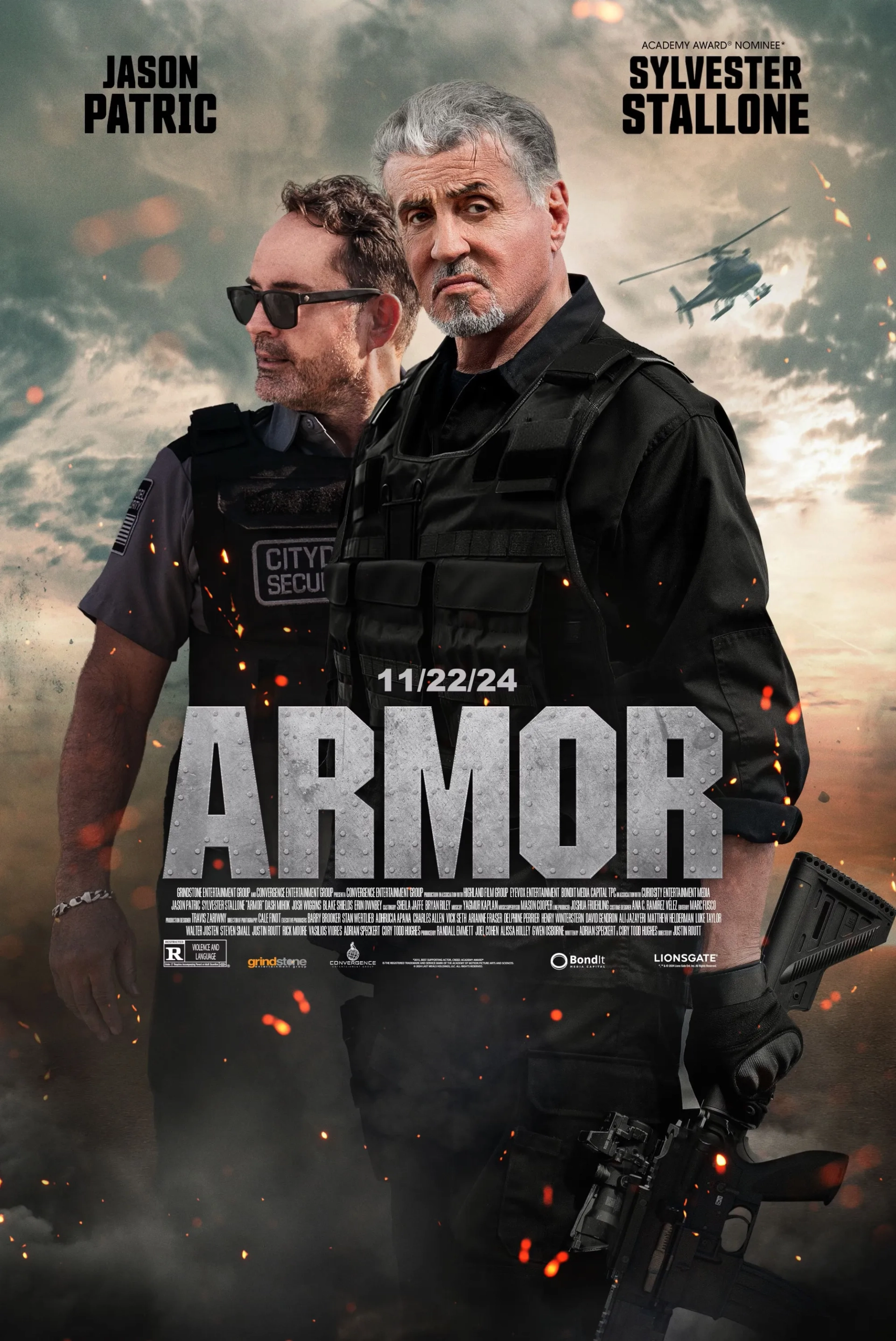 Sylvester Stallone and Jason Patric in Armor (2024)