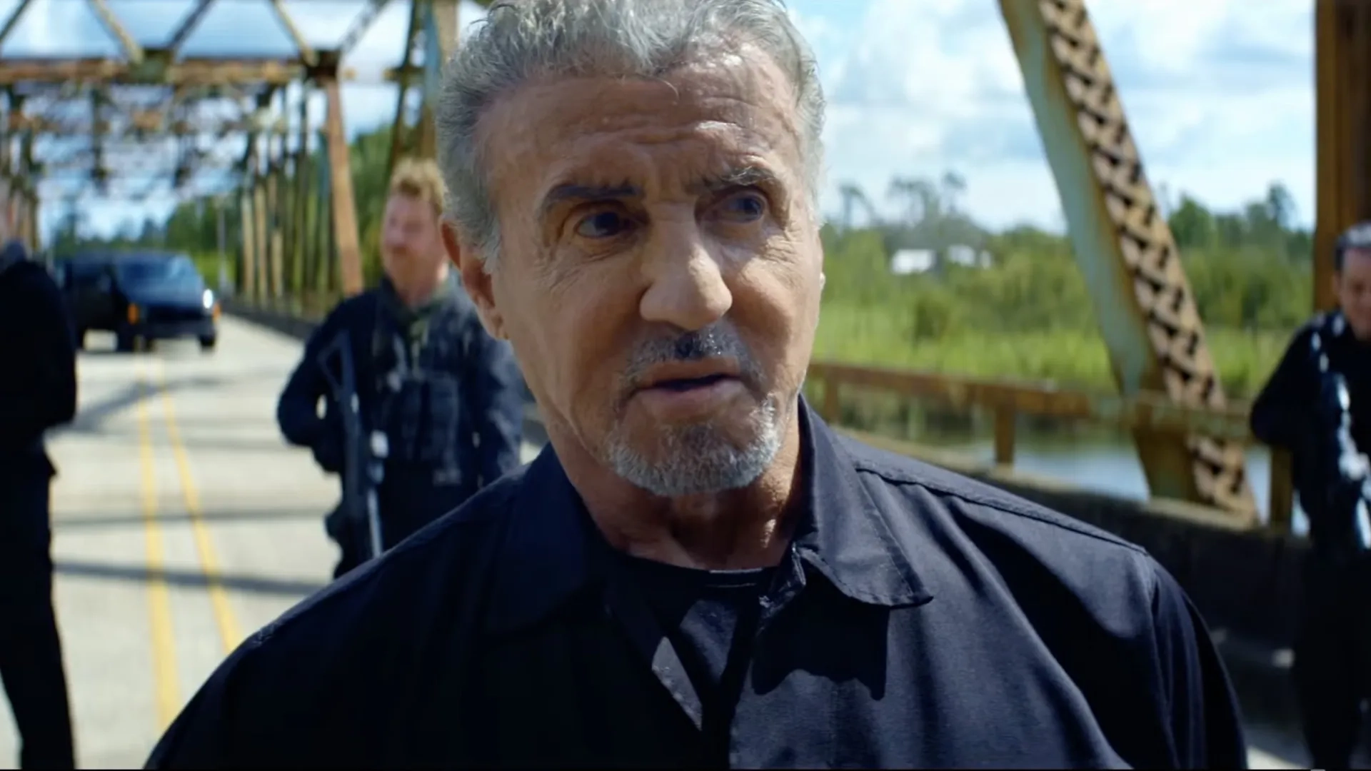 Sylvester Stallone and Dash Mihok in Armor (2024)