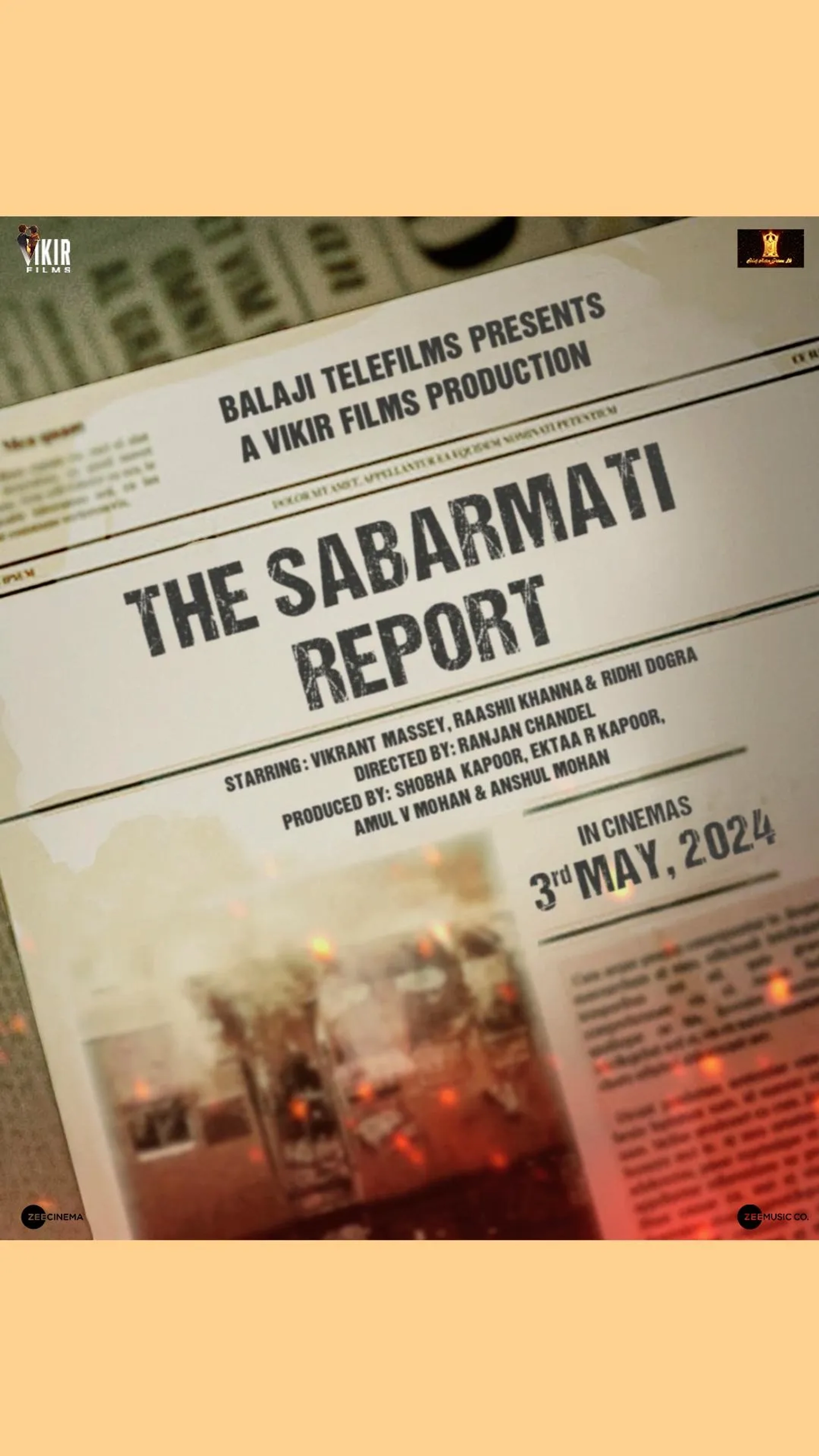Ekta Kapoor, Shobha Kapoor, Aseem Arrora, Anshul Mohan, Vikrant Massey, Raashi Khanna, Amul V Mohan, Ridhi Dogra, and Ranjan Chandel in The Sabarmati Report (2024)