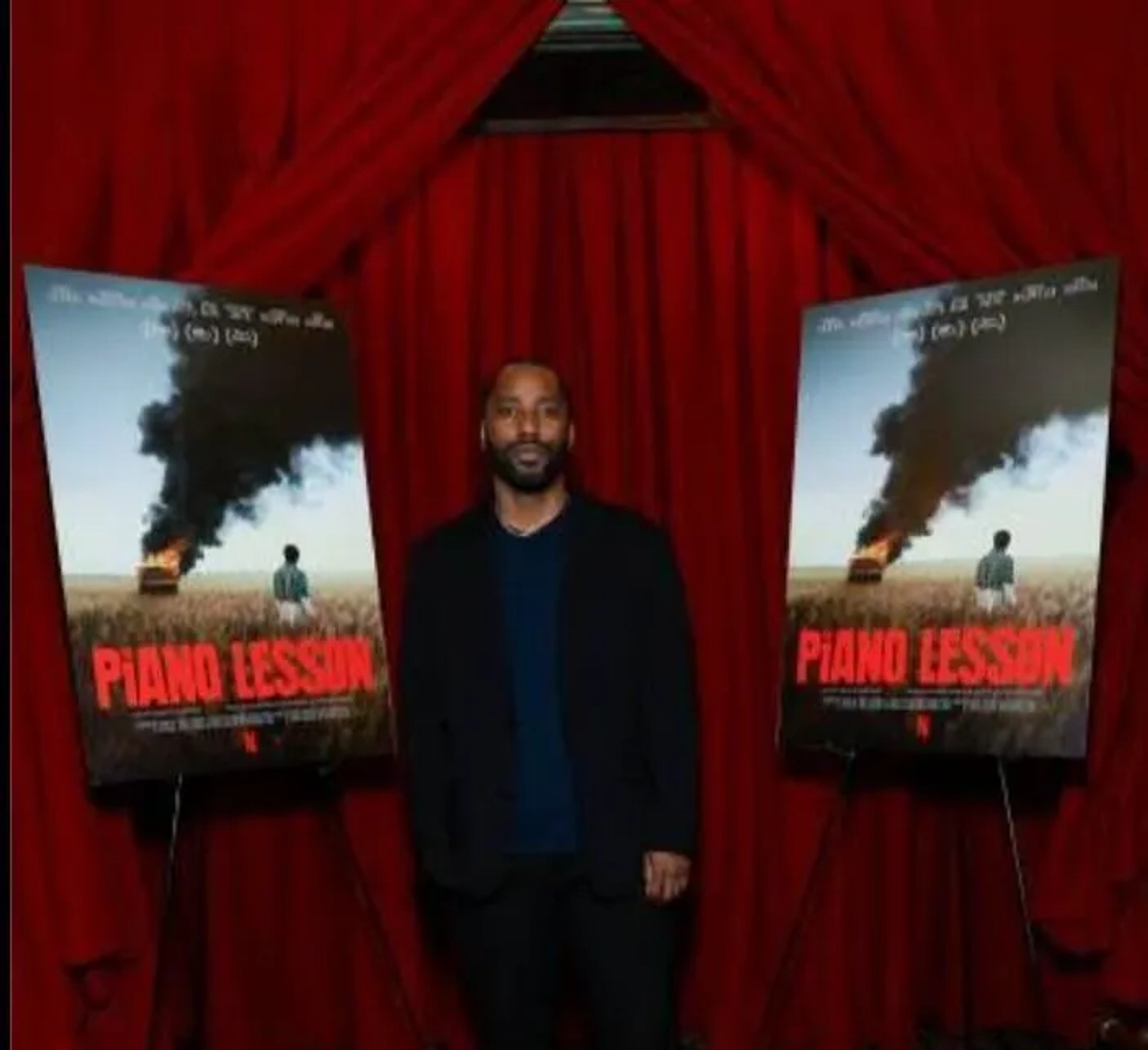 John David Washington at an event for The Piano Lesson (2024)