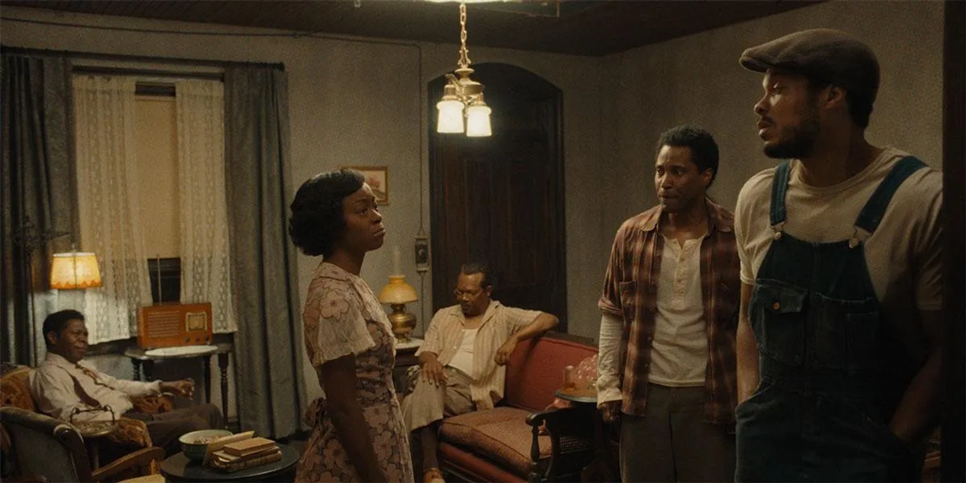 Samuel L. Jackson, Michael Potts, John David Washington, Ray Fisher, and Danielle Deadwyler in The Piano Lesson (2024)