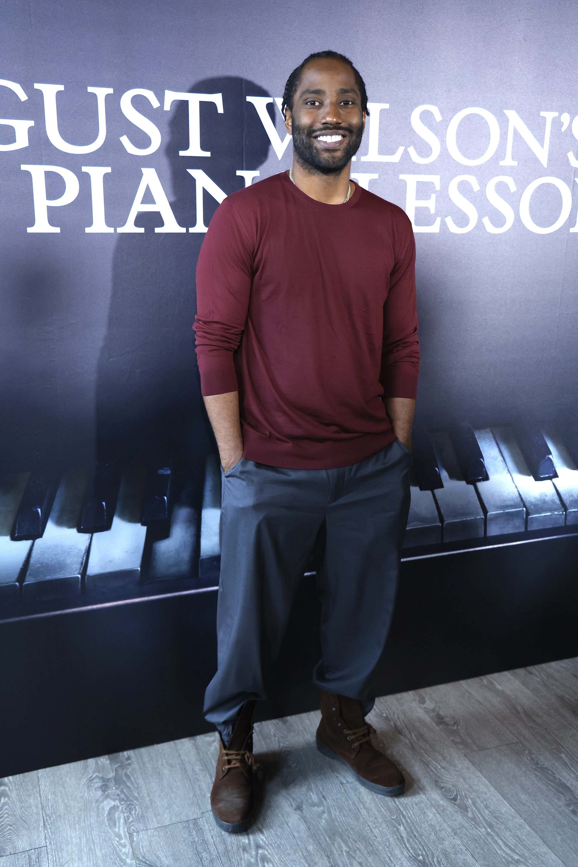 John David Washington at an event for The Piano Lesson (2024)