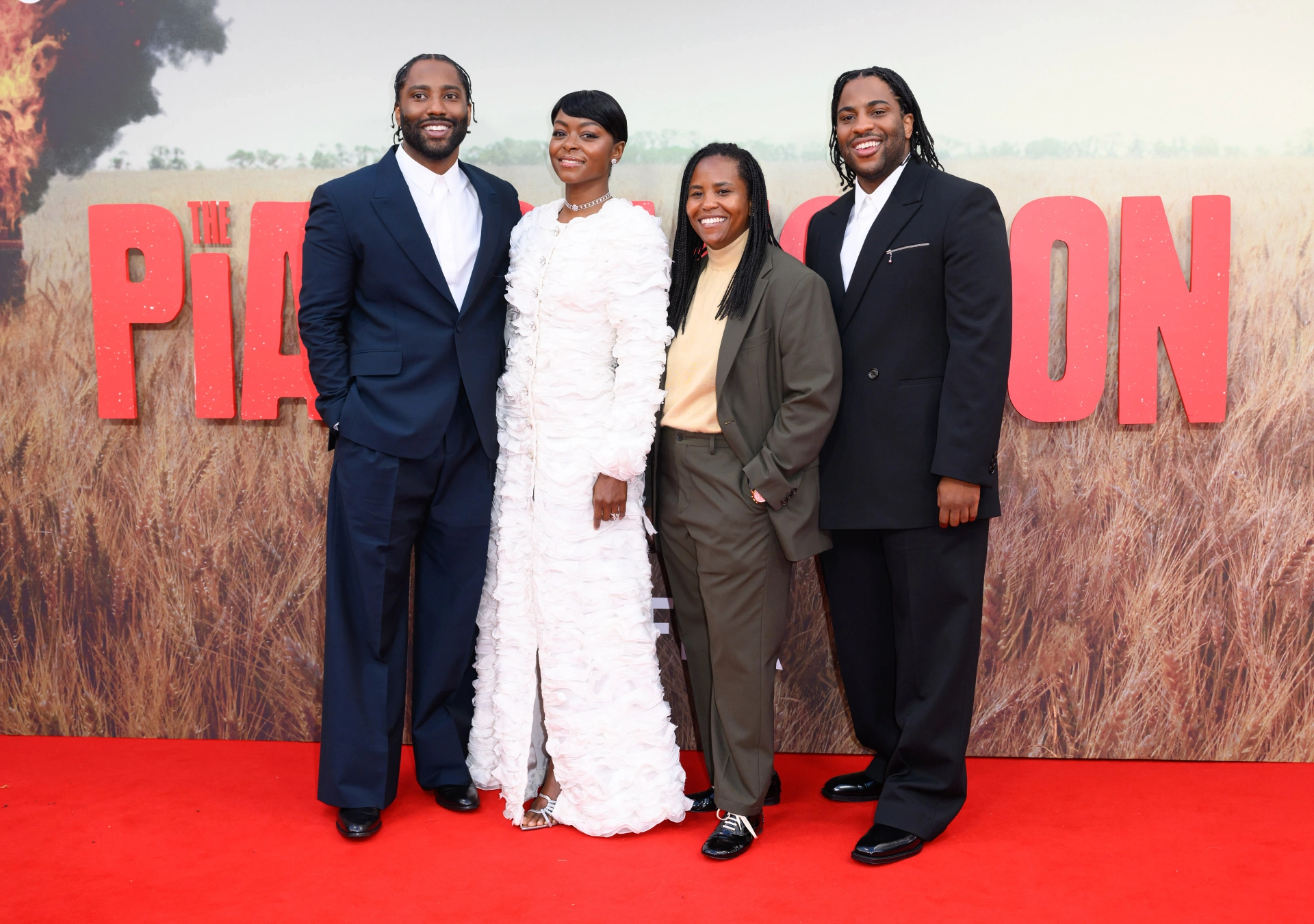 John David Washington, Katie Washington, Danielle Deadwyler, and Malcolm Washington at an event for The Piano Lesson (2024)