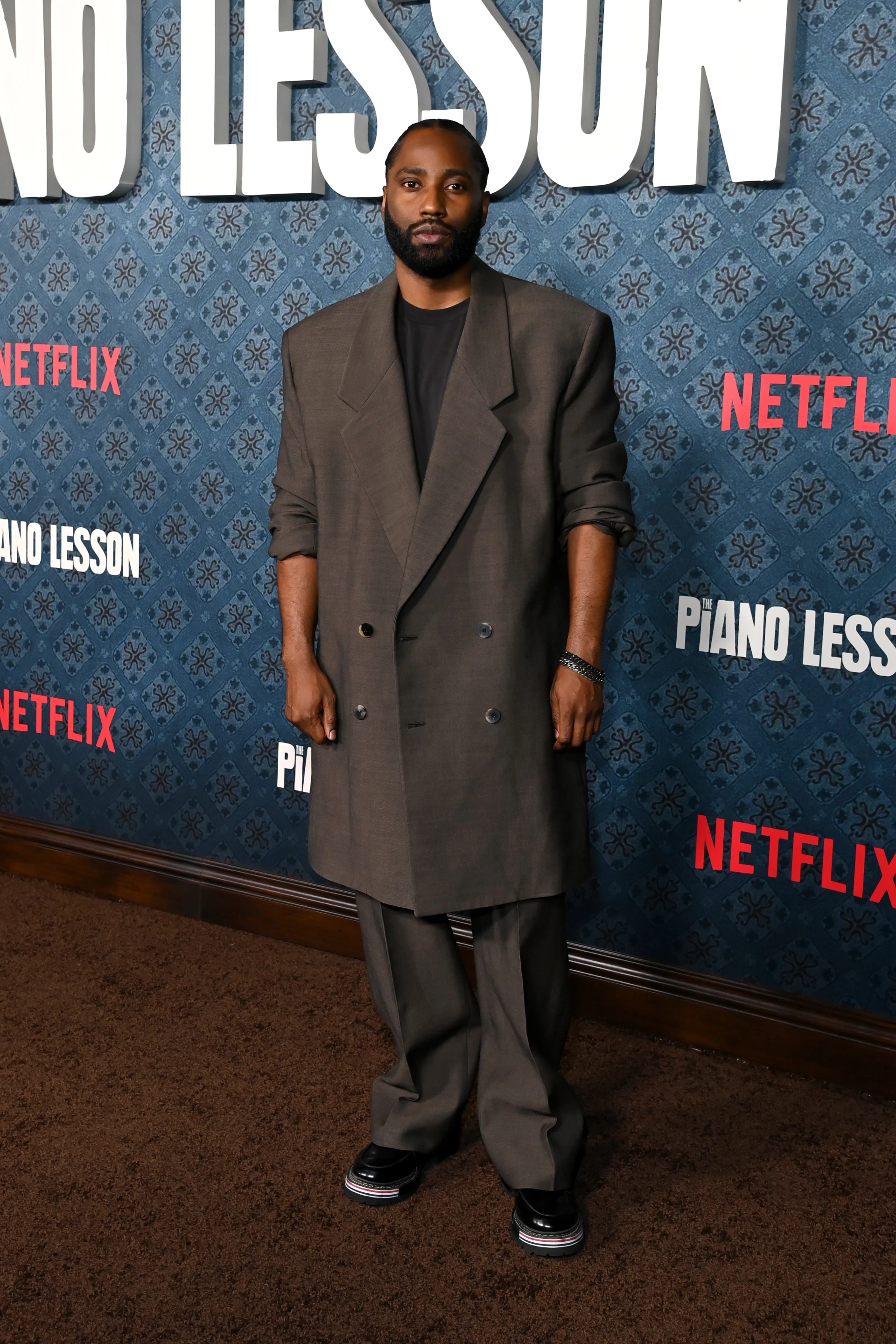 John David Washington at an event for The Piano Lesson (2024)