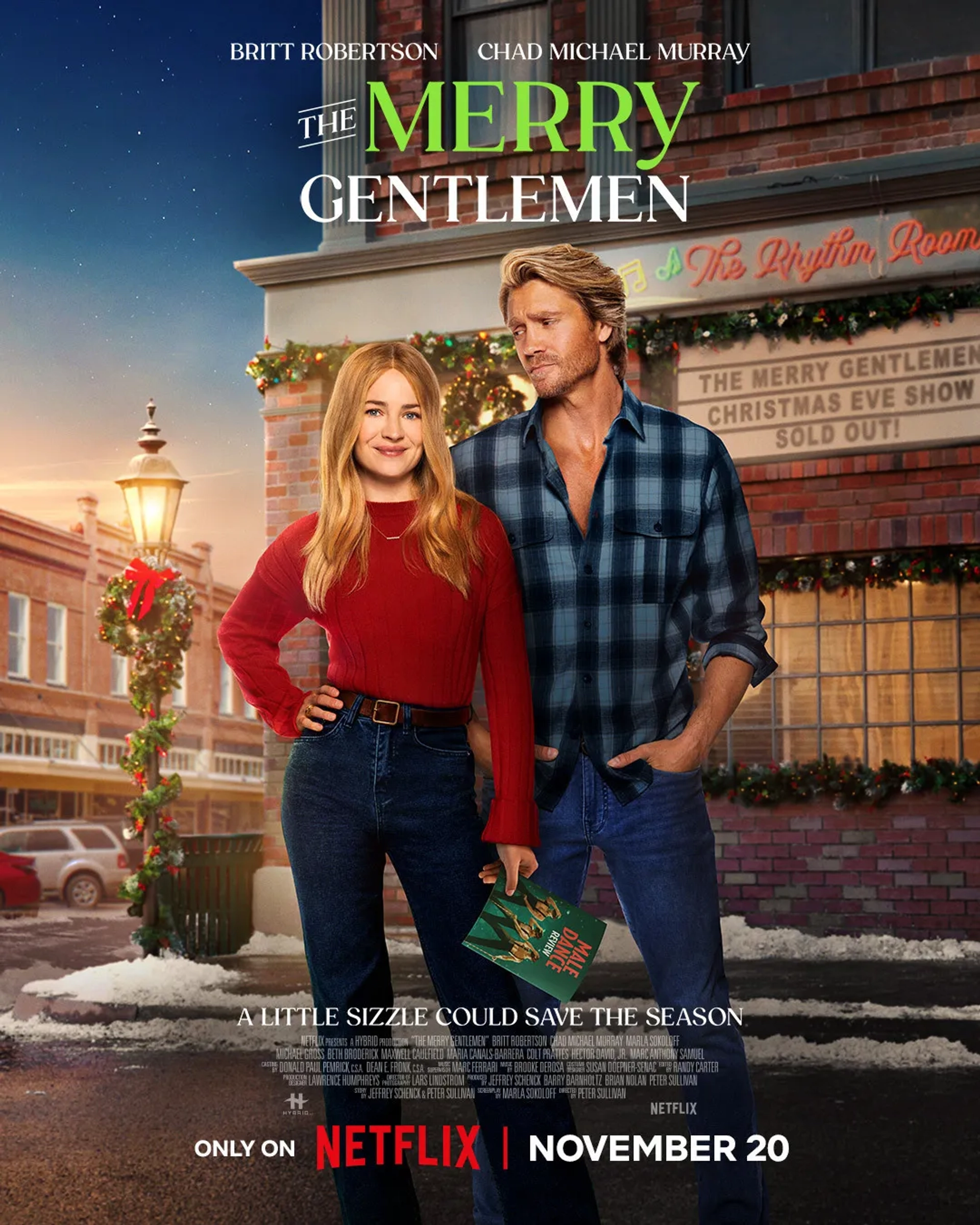 Chad Michael Murray and Britt Robertson in The Merry Gentlemen (2024)