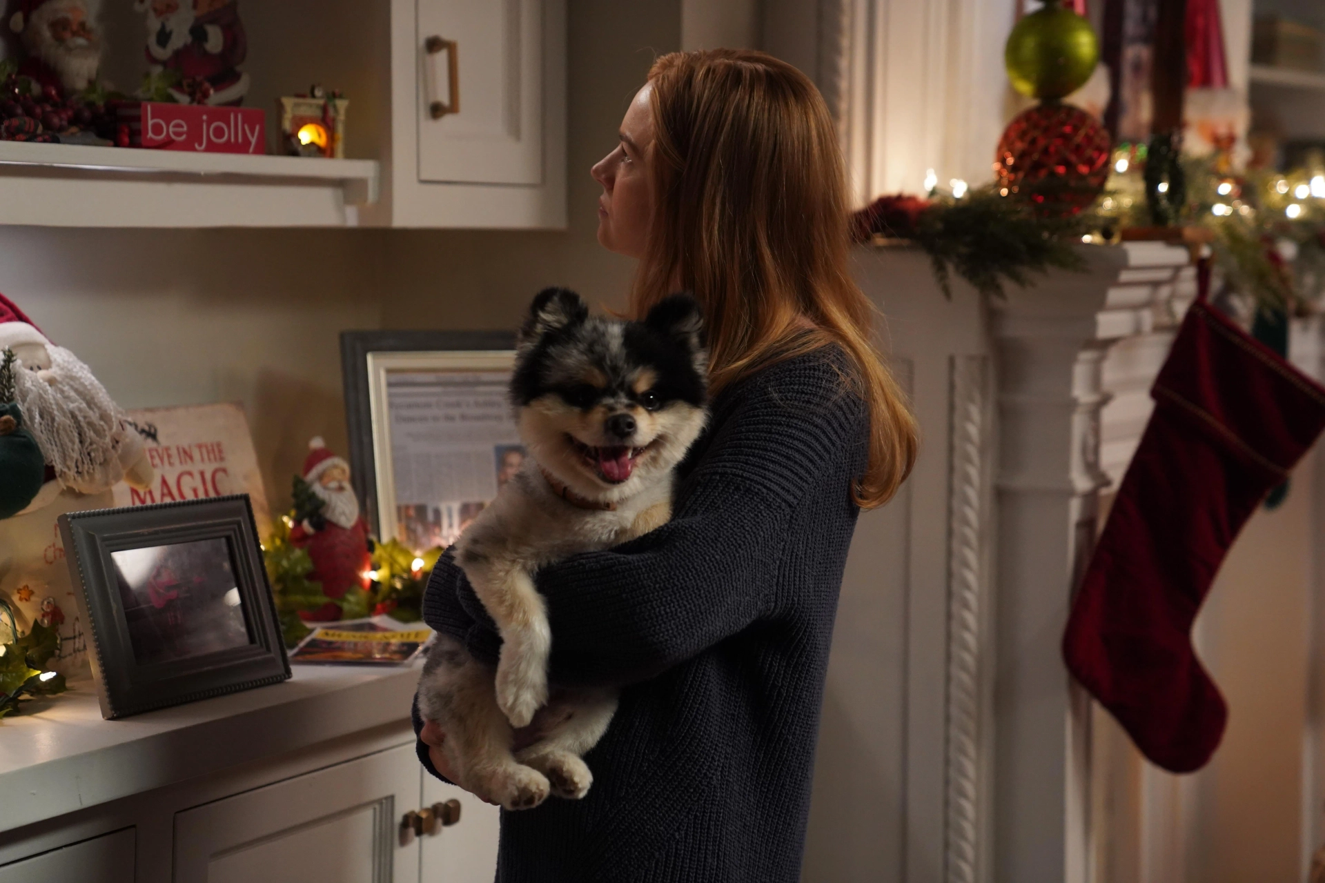 Gizmo Nolan and Britt Robertson in The Merry Gentlemen (2024)