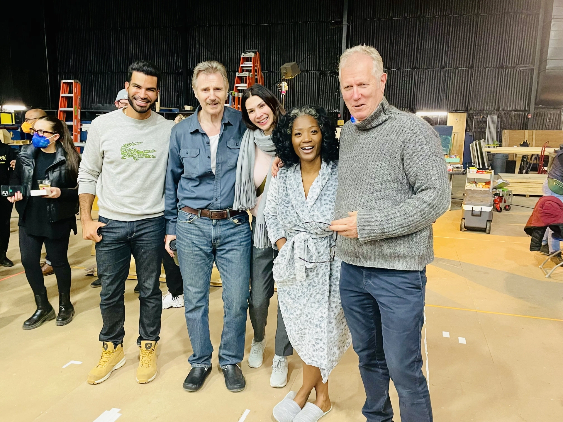 Liam Neeson, Hans Petter Moland, Yolonda Ross, and Frank Guyton in Absolution (2024)