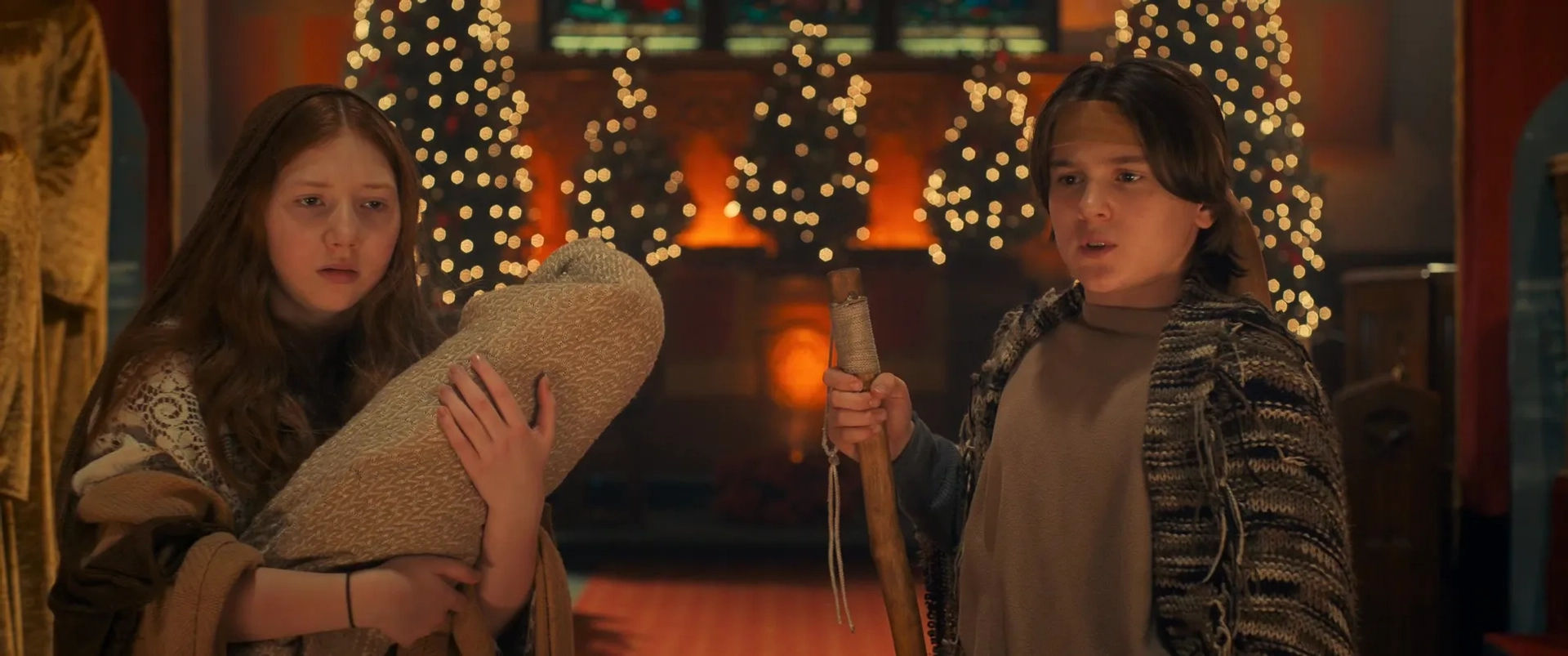 Beatrice Schneider and Mason D Nelligan in The Best Christmas Pageant Ever (2024)