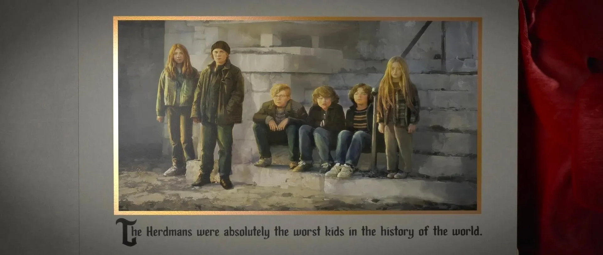 Beatrice Schneider, Ewan Wood, Matthew Lamb, Kynlee Heiman, Essek Moore, and Mason D Nelligan in The Best Christmas Pageant Ever (2024)