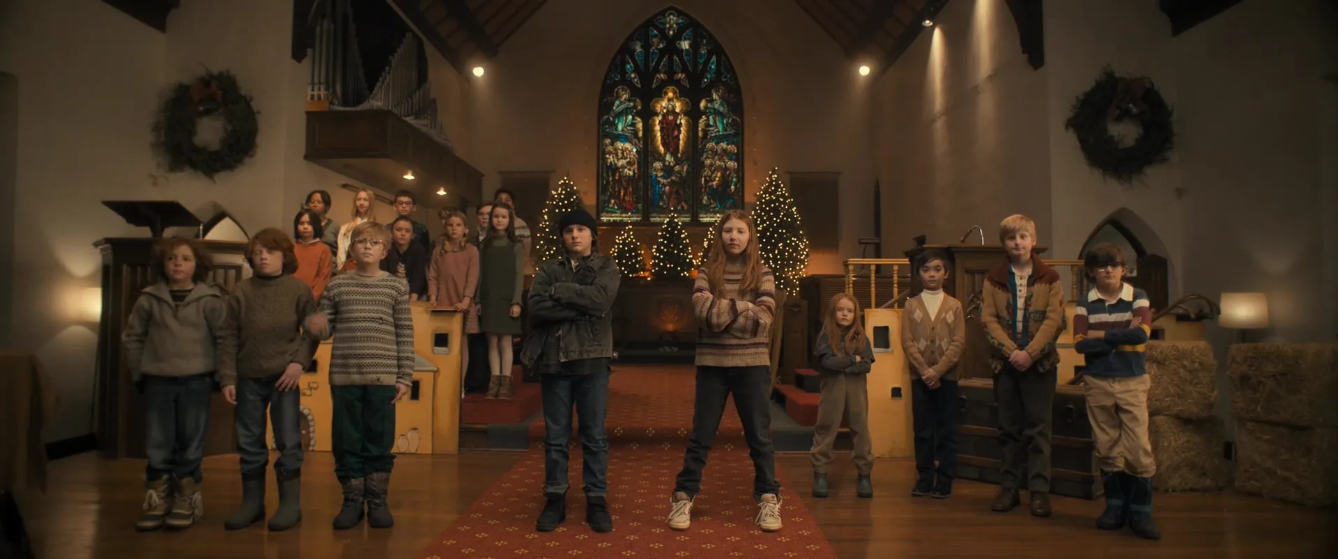 Beatrice Schneider, Kynlee Heiman, and Mason D Nelligan in The Best Christmas Pageant Ever (2024)