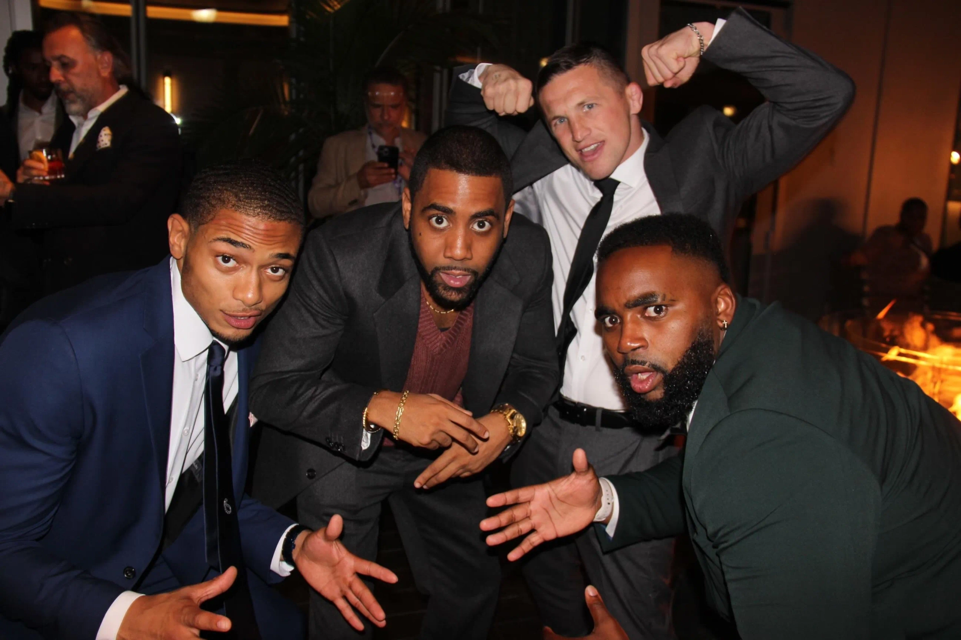 Chimechi Oparanozie, Johnni DiJulius, Jordan Nathaniel Wallace, and Jharrel Jerome at an event for Unstoppable (2024)