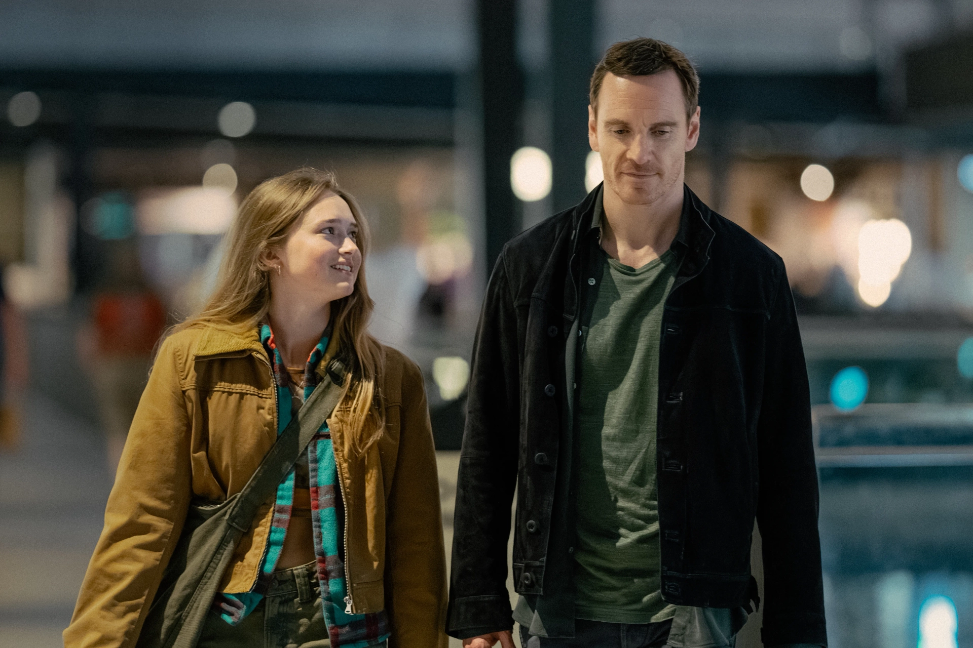 Michael Fassbender and India Fowler in The Agency (2024)