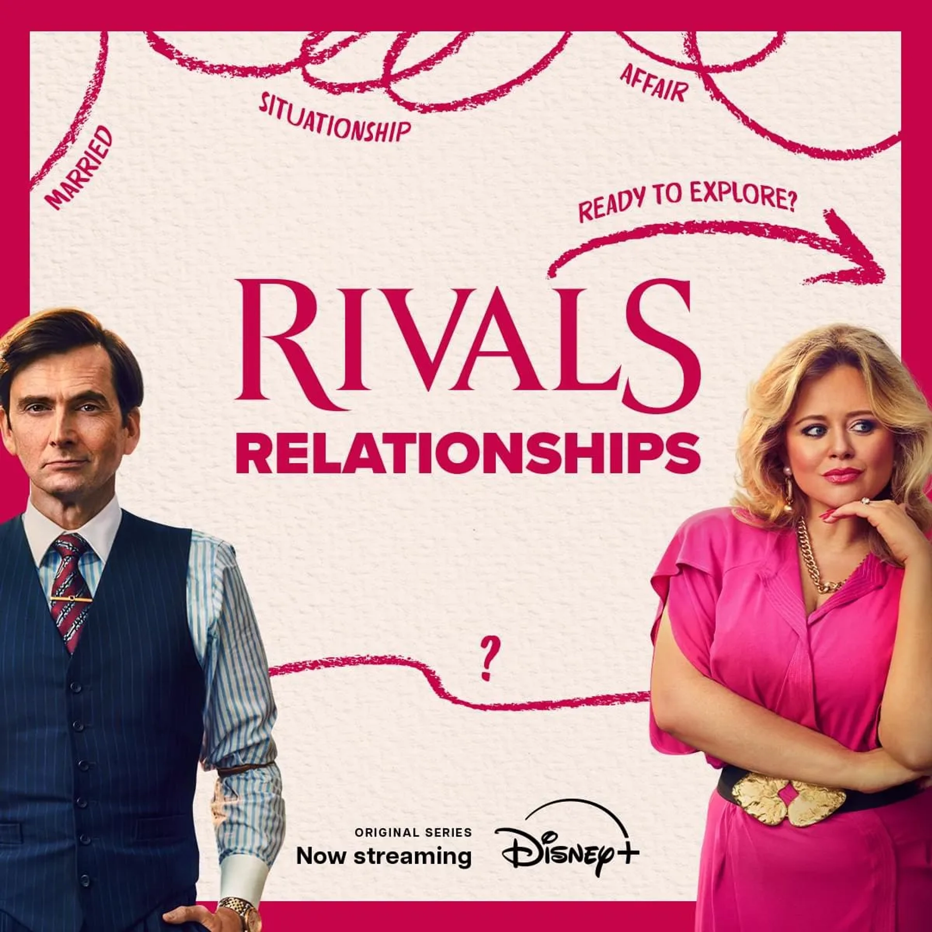 David Tennant and Emily Atack in Rivals (2024)