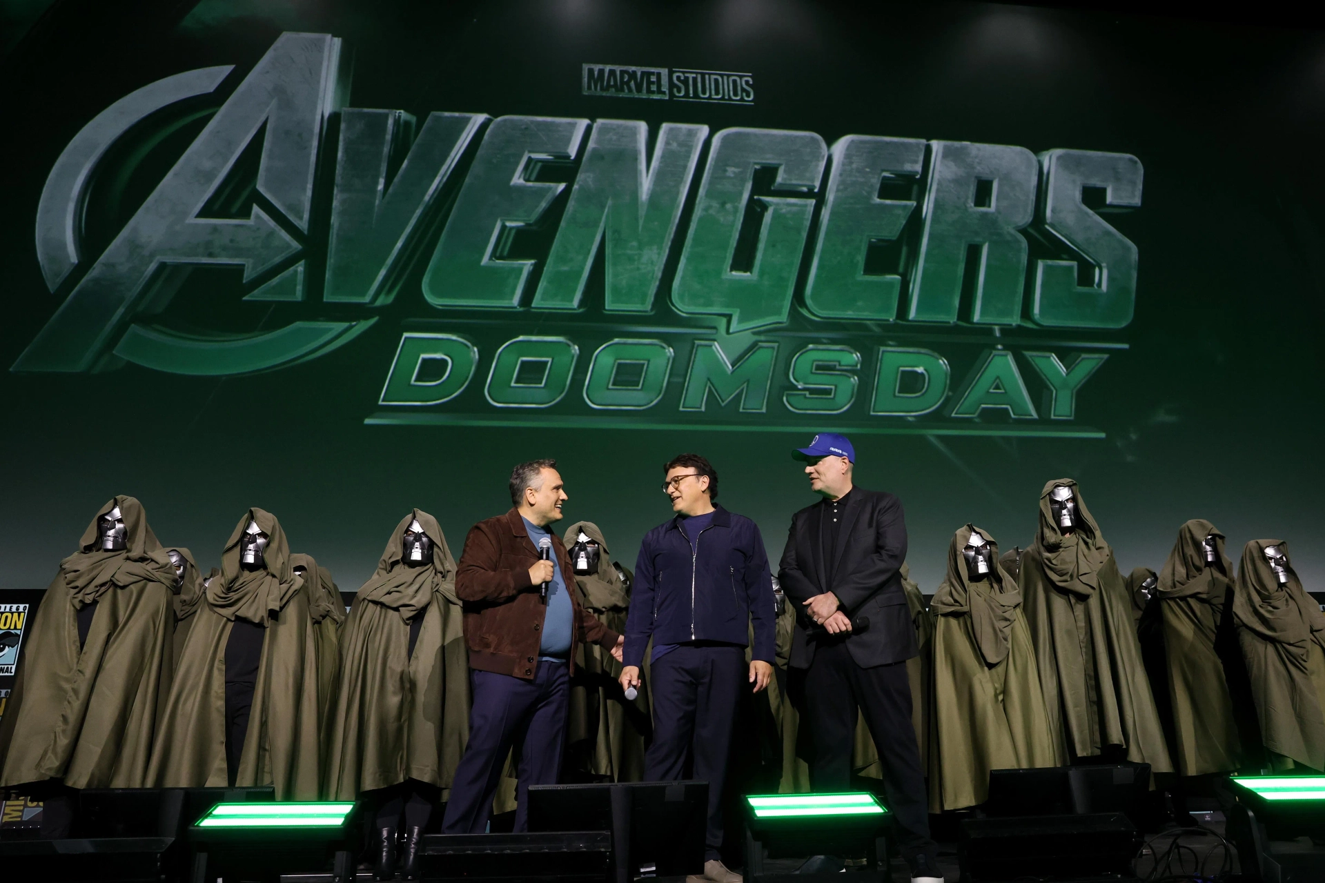 Kevin Feige, Anthony Russo, and Joe Russo at an event for Avengers: Doomsday (2026)
