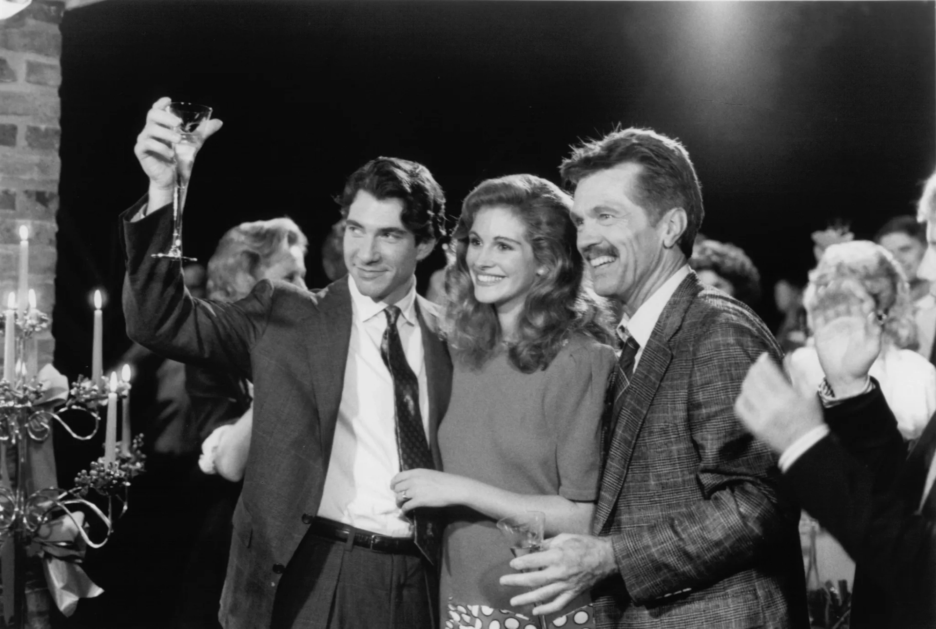 Julia Roberts, Tom Skerritt, and Dylan McDermott in Steel Magnolias (1989)