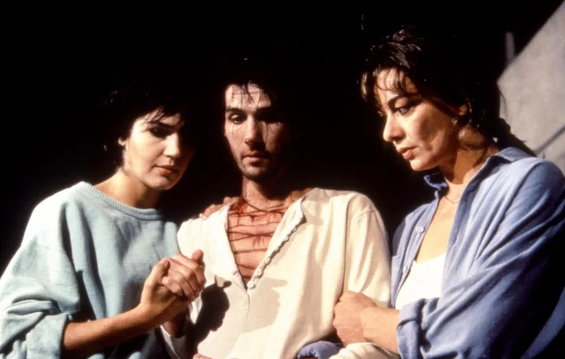 Lothaire Bluteau, Johanne-Marie Tremblay, and Catherine Wilkening in Jesus of Montreal (1989)