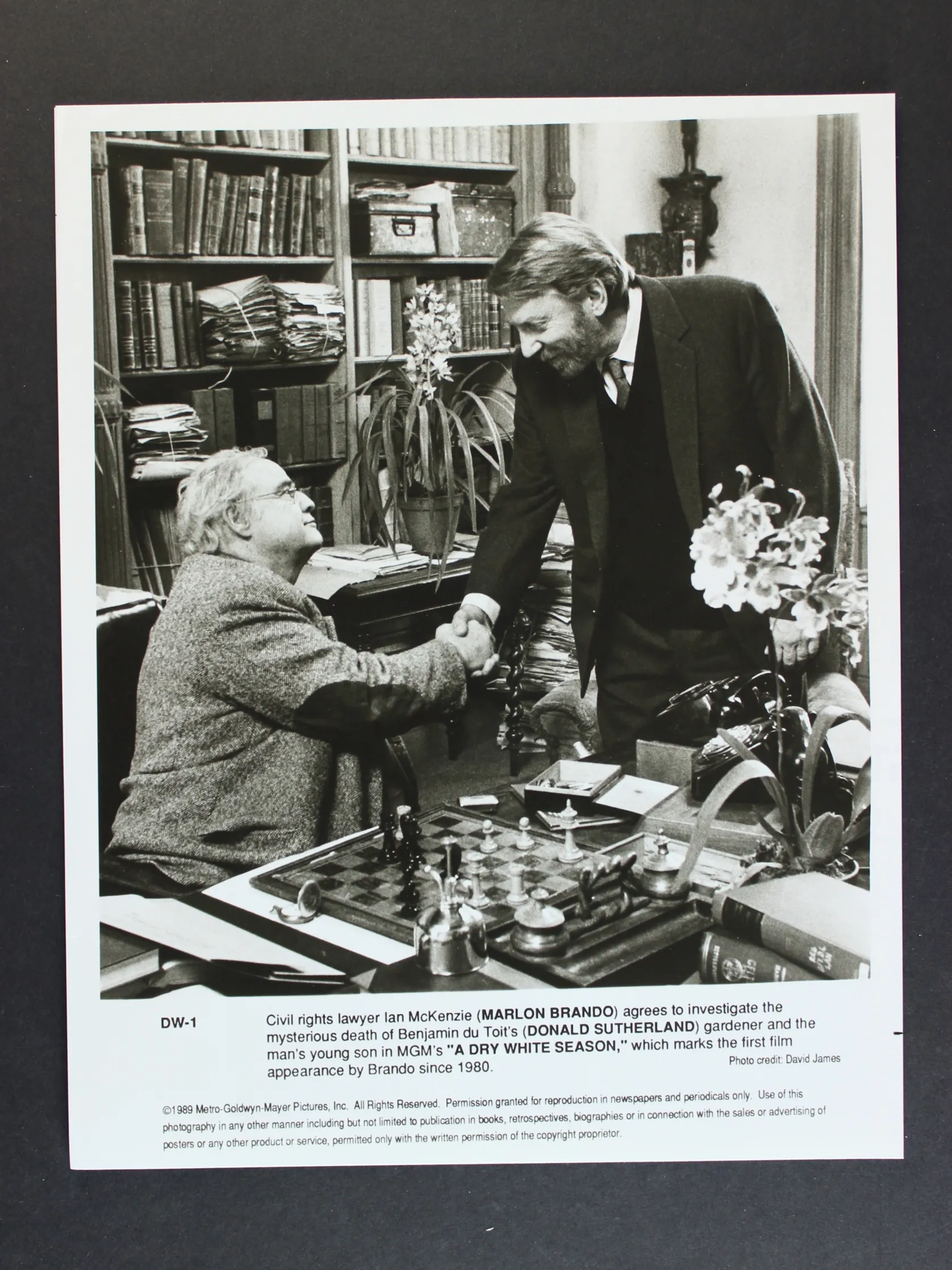 Marlon Brando and Donald Sutherland in A Dry White Season (1989)