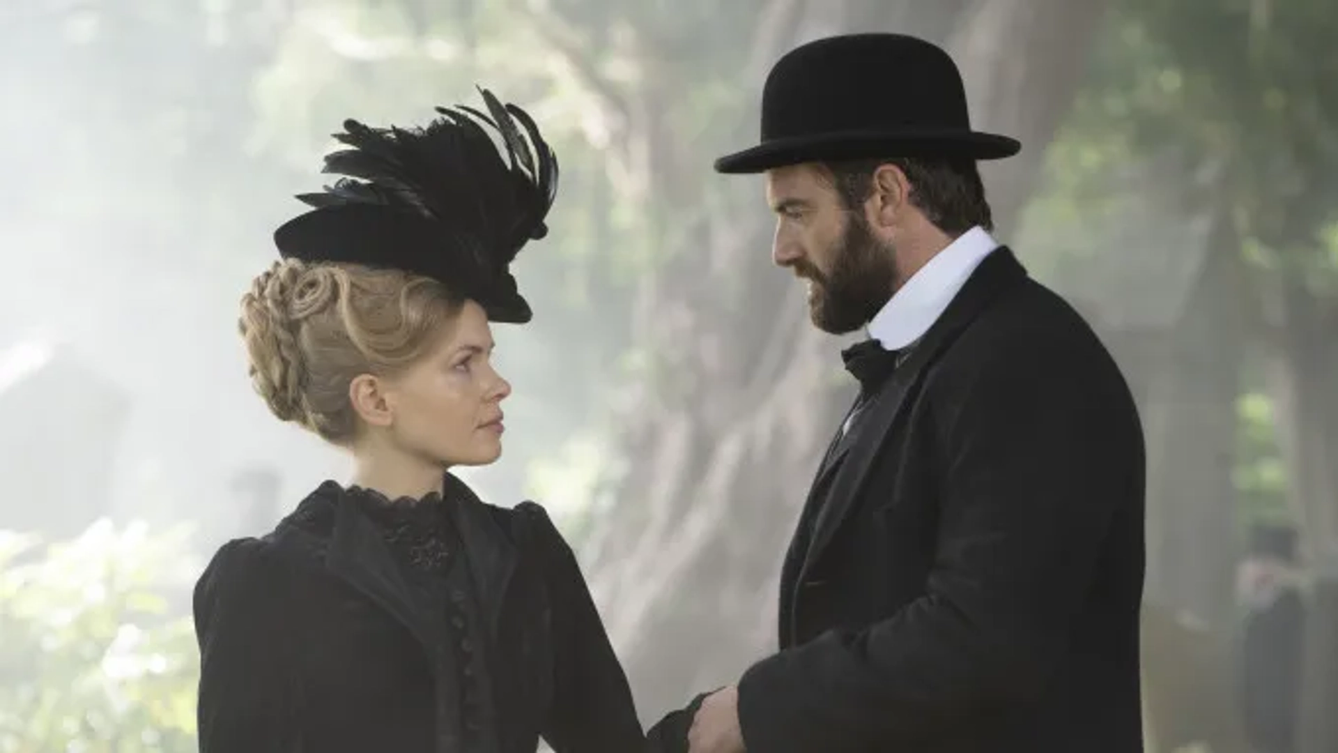 Stuart Martin and Kate Phillips in Miss Scarlet & the Duke (2020)