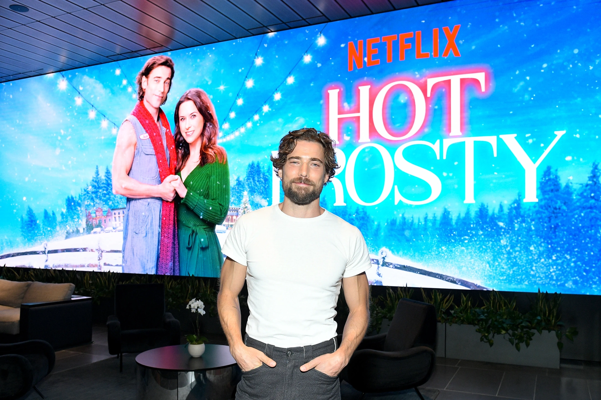 Dustin Milligan at an event for Hot Frosty (2024)