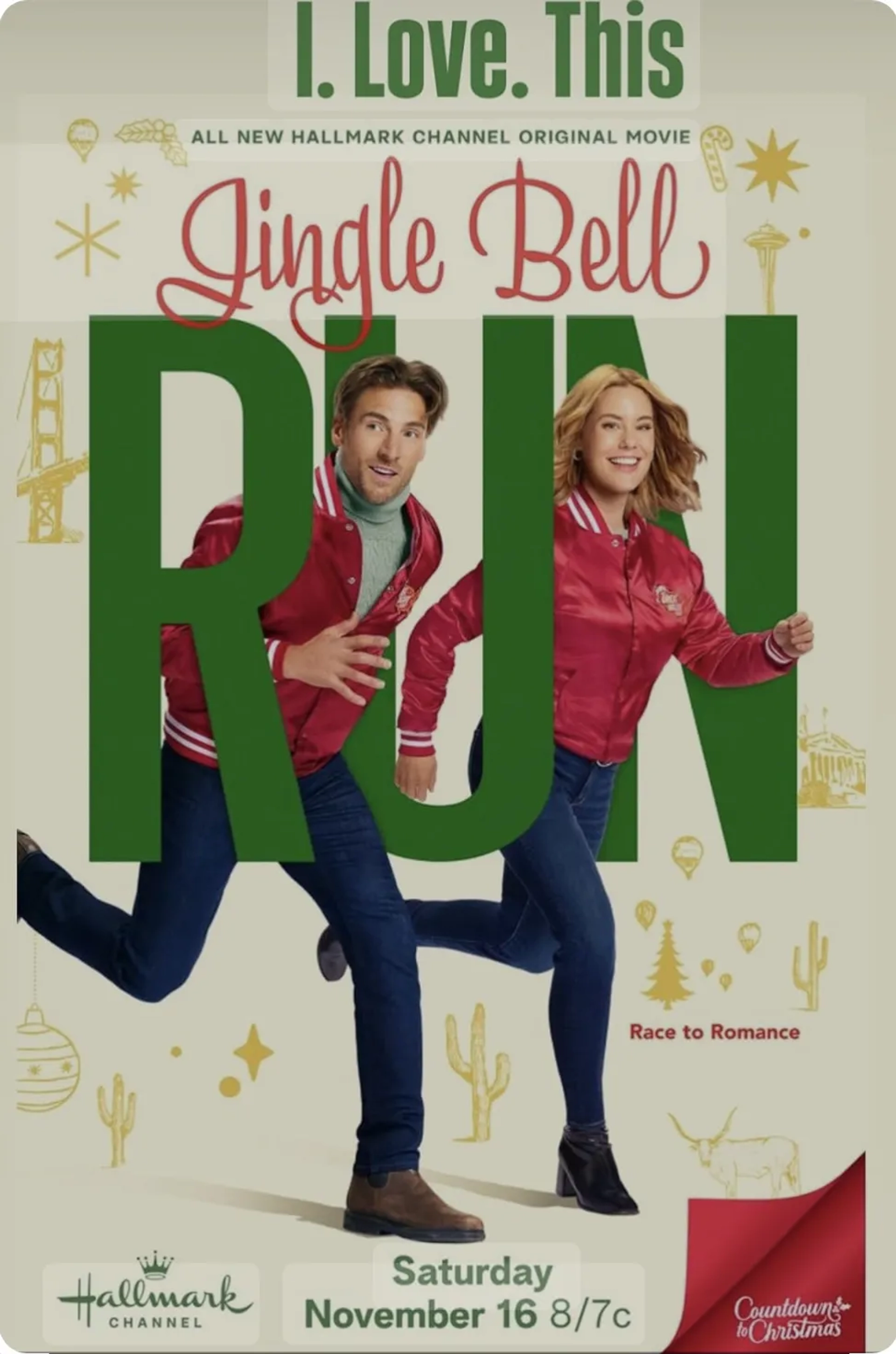 Ashley Williams and Andrew W. Walker in Jingle Bell Run (2024)