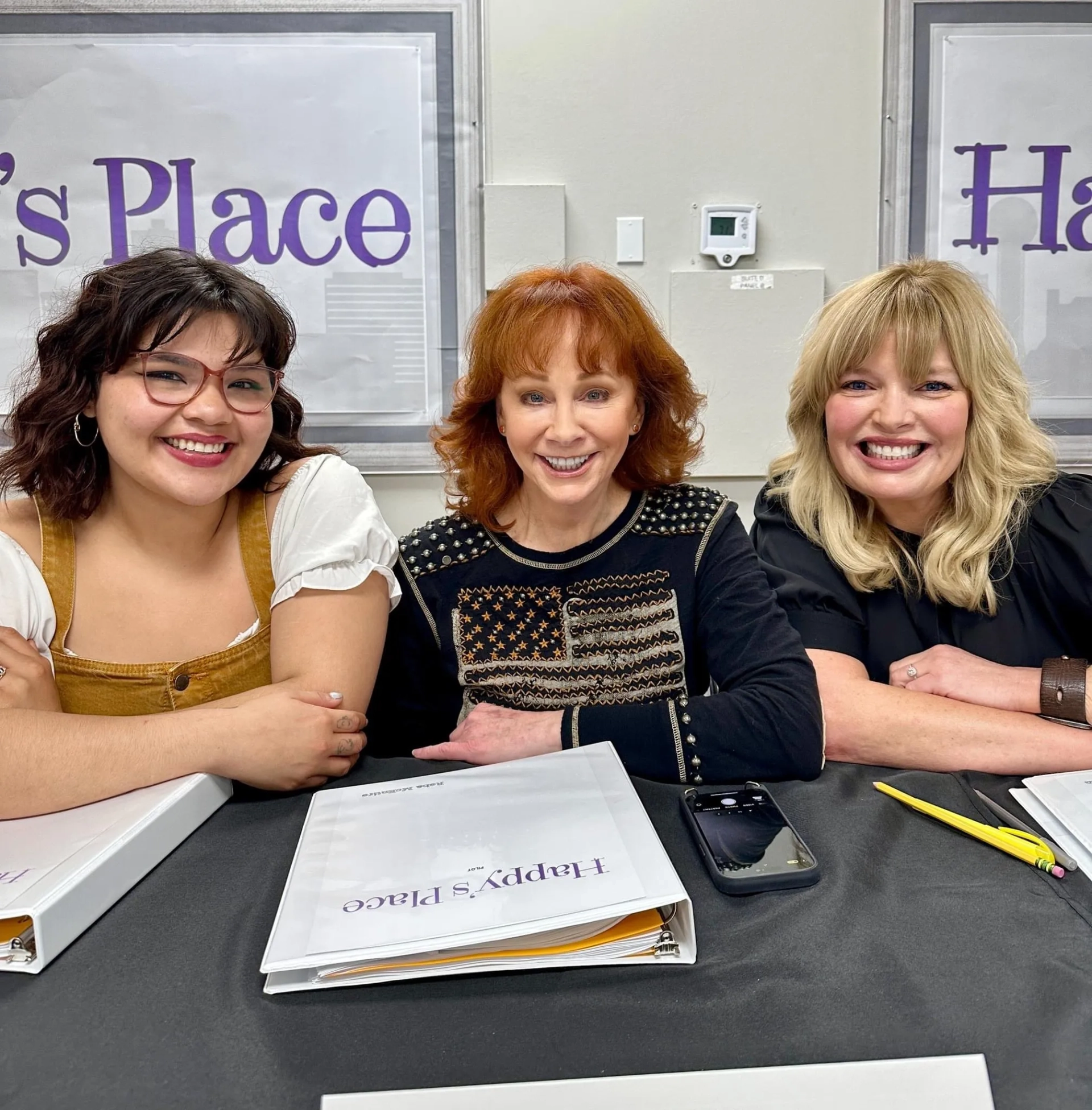 Reba McEntire, Melissa Peterman, and Belissa Escobedo in Happy's Place (2024)