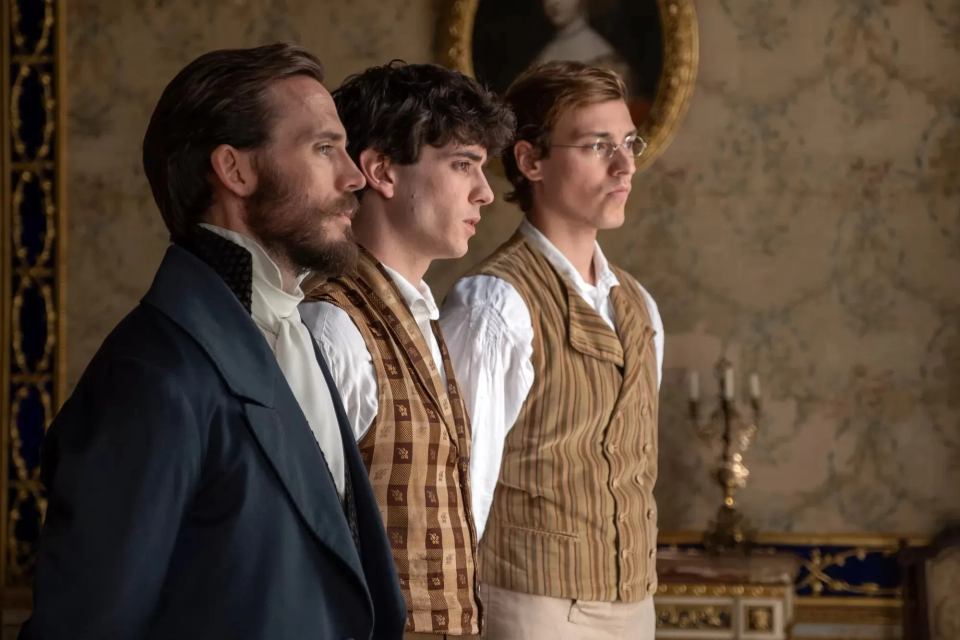 Nicolas Maupas, Bastien Fontaine-Oberto, and Sam Claflin in The Count of Monte Cristo (2024)