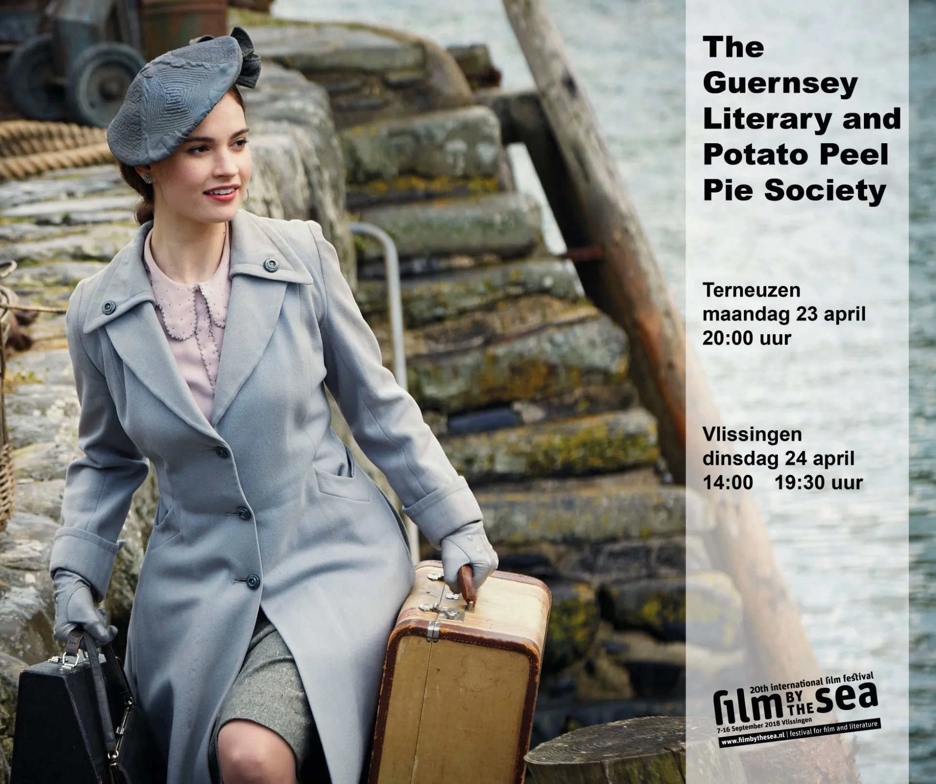 Lily James in The Guernsey Literary and Potato Peel Pie Society (2018)