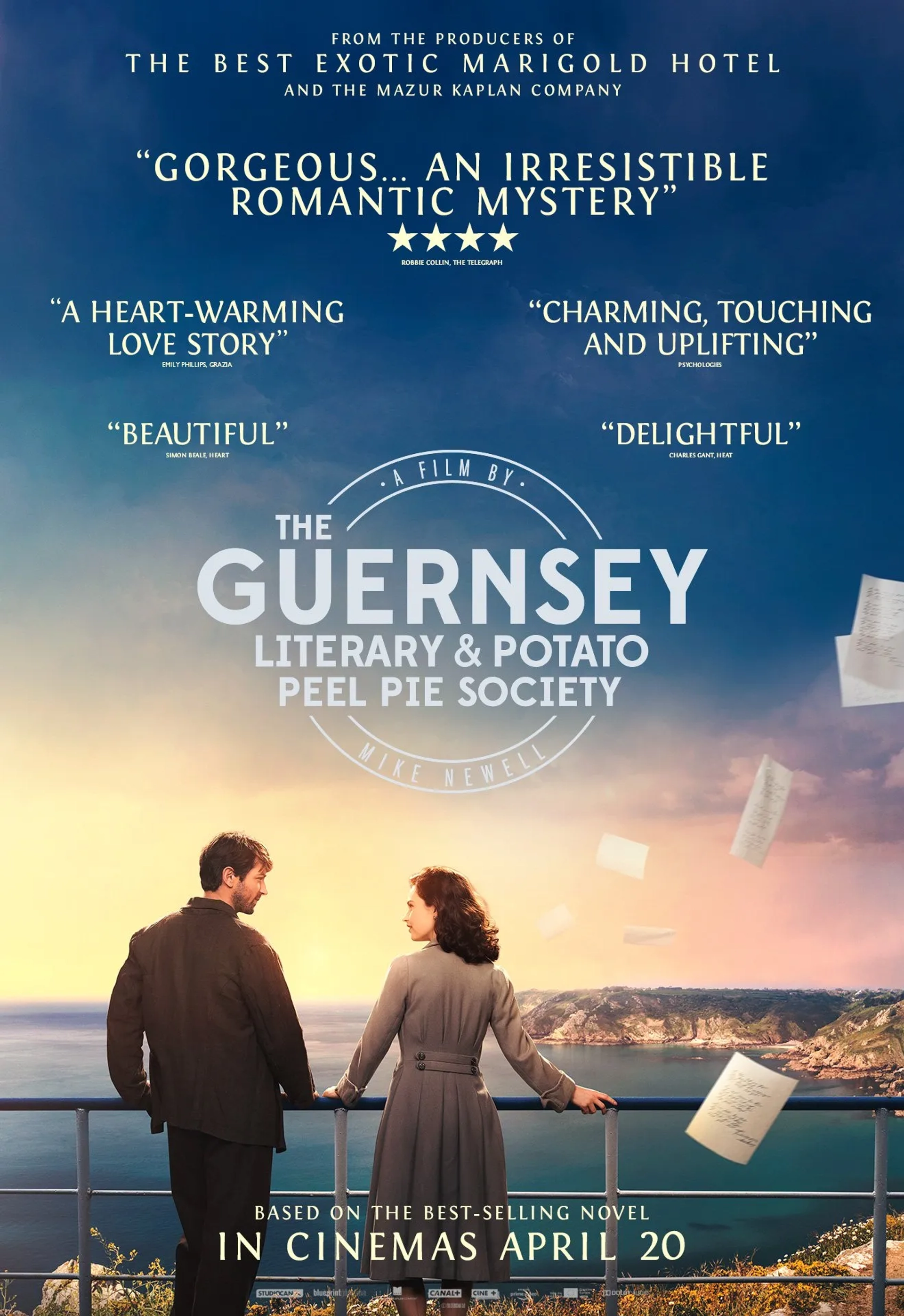 Michiel Huisman and Lily James in The Guernsey Literary and Potato Peel Pie Society (2018)