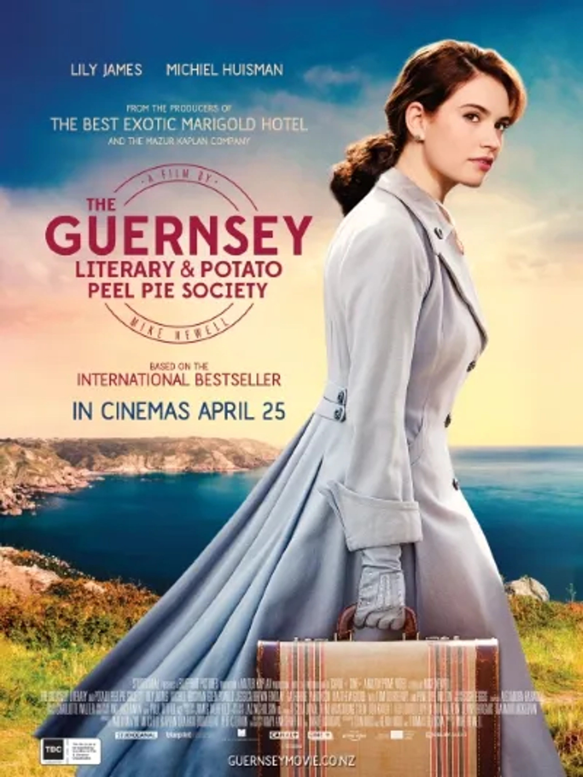 Lily James in The Guernsey Literary and Potato Peel Pie Society (2018)