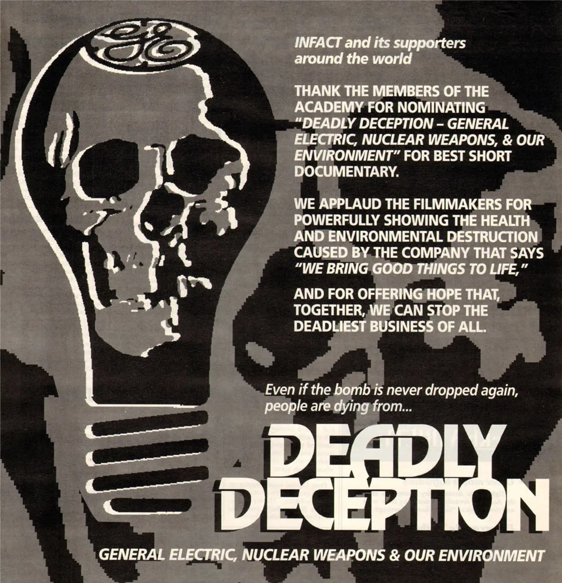 مستند فریب مرگبار: جنرال الکتریک، سلاح های هسته ای و محیط زیست ما (Deadly Deception: General Electric, Nuclear Weapons and Our Environment 1991)