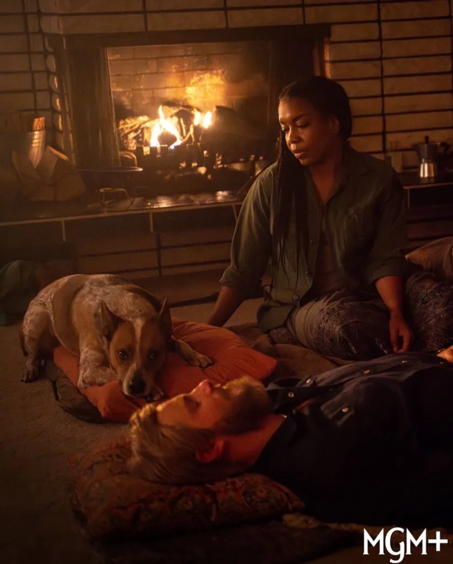 Alexander Ludwig and Jessica Frances Dukes in Earth Abides (2024)