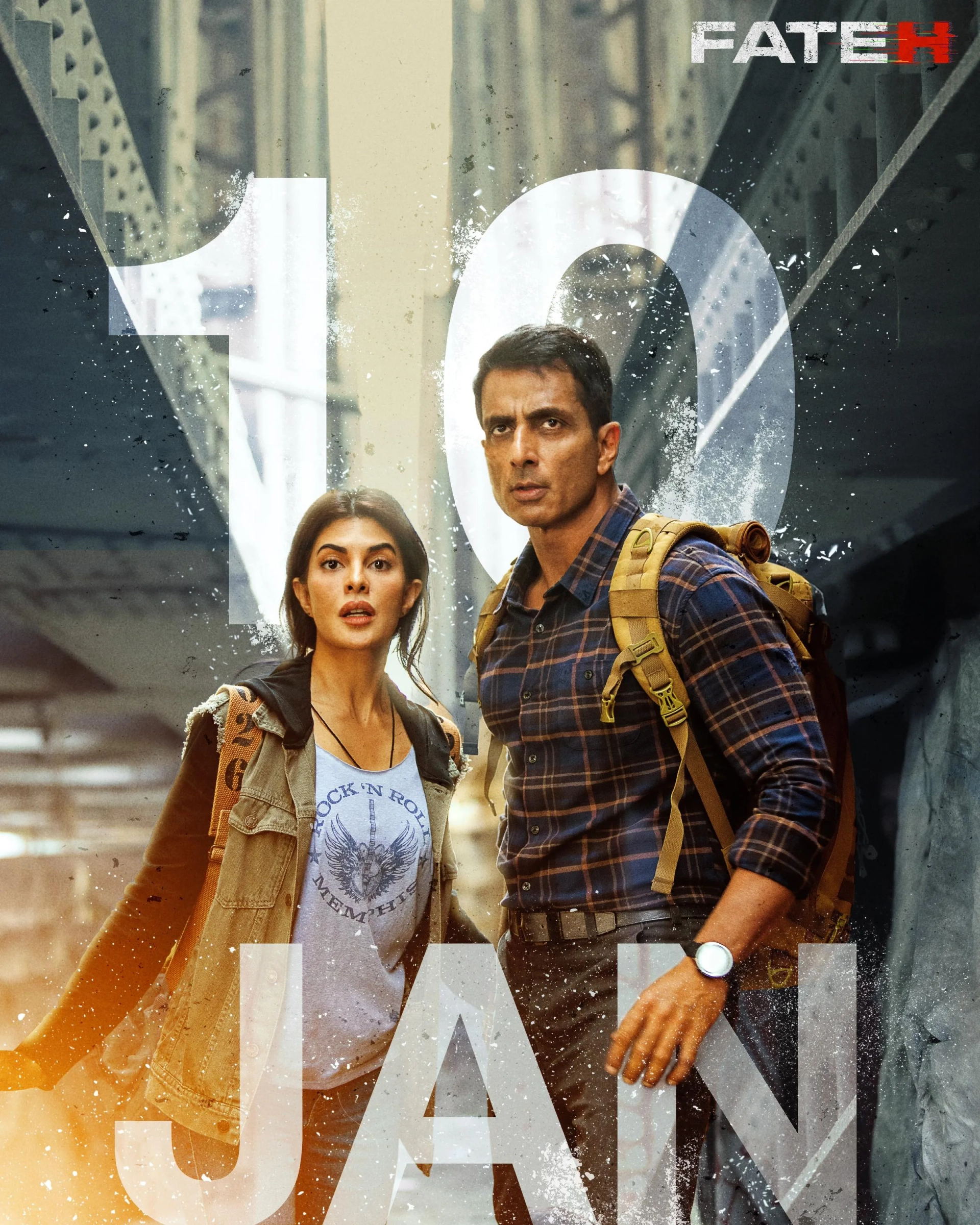 Sonu Sood and Jacqueline Fernandez in Fateh (2025)