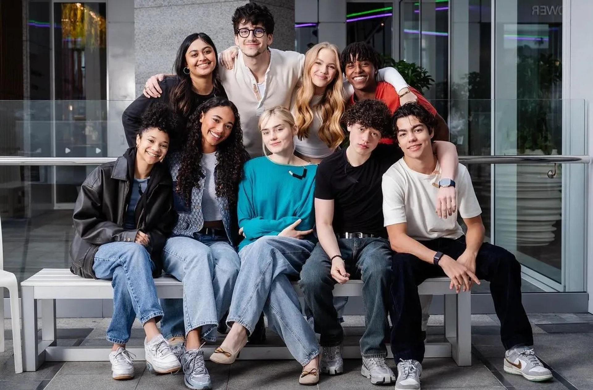 Mekonnen Knife, Freya Skye, Kylee Russell, Milo Manheim, Chandler Kinney, Meg Donnelly, Malachi Barton, Swayam Bhatia, and Julian Lerner in Zombies 4: Dawn of the Vampires (2025)