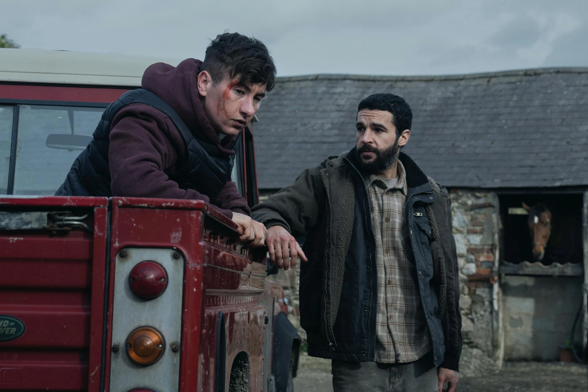 Christopher Abbott and Barry Keoghan in Bring Them Down (2024)