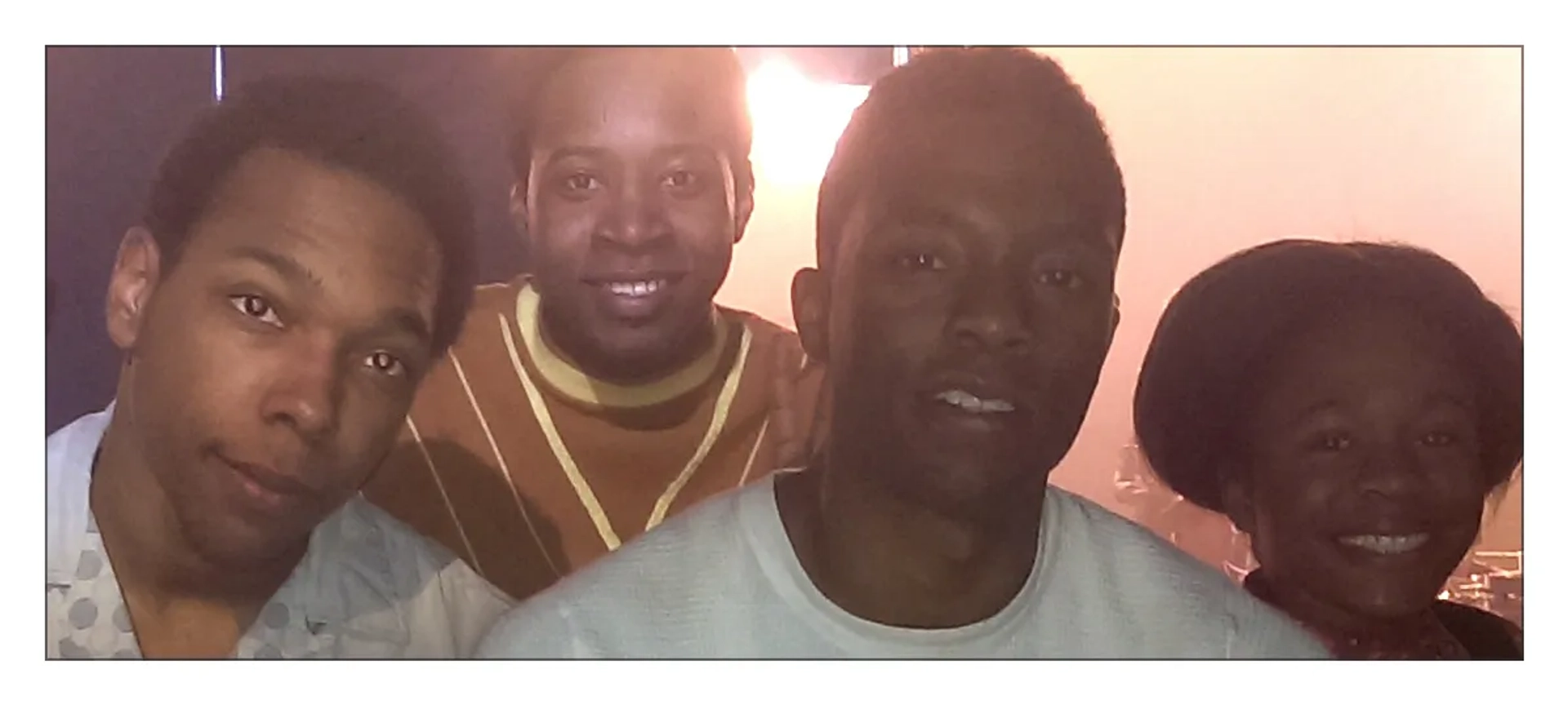 Artrial Clark, Chadwick Boseman, and others on the set of "Get On Up"
