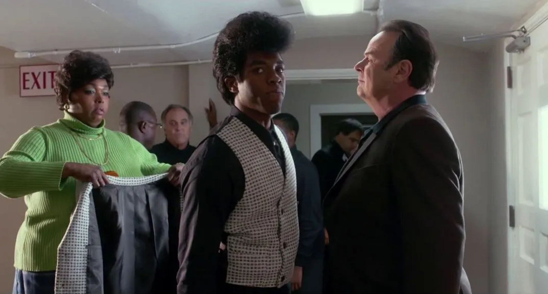 Dan Aykroyd and Chadwick Boseman in Get on Up (2014)