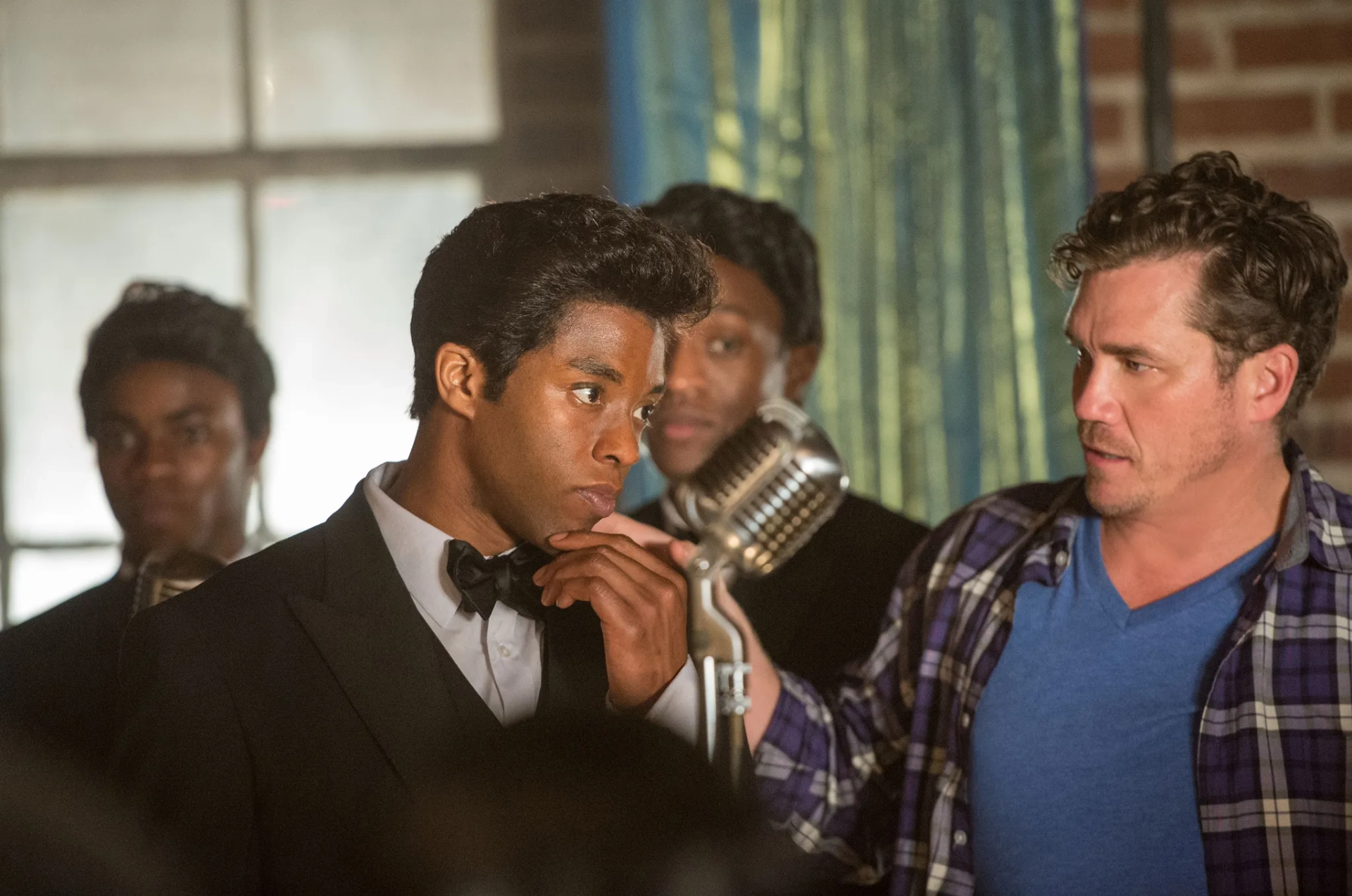Tate Taylor and Chadwick Boseman in Get on Up (2014)