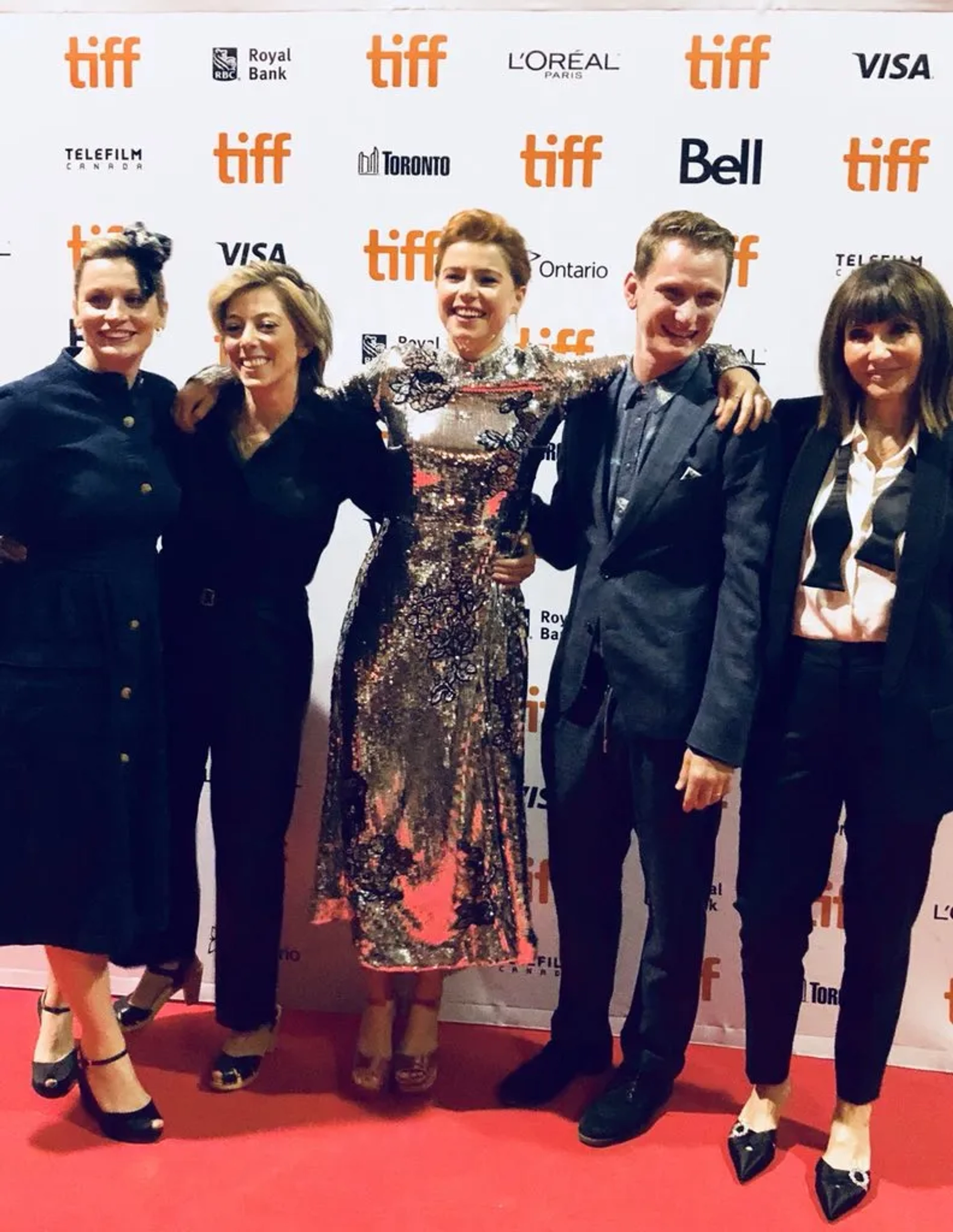 Mary Steenburgen, Tom Harper, Nicole Taylor, and Jessie Buckley at an event for Wild Rose (2018)