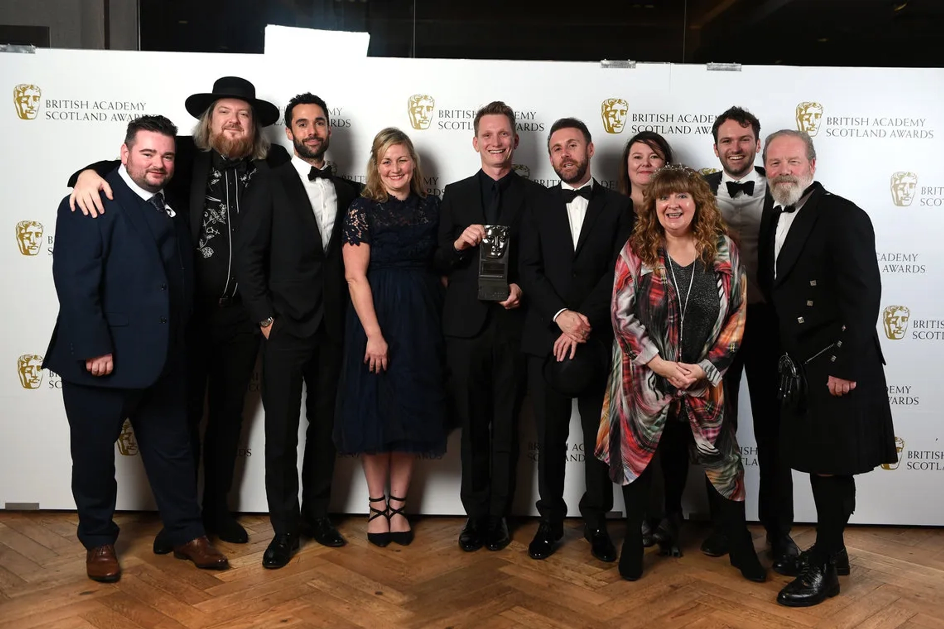 Janey Godley, Jack Arnold, Tom Harper, and Jessie Buckley at an event for Wild Rose (2018)