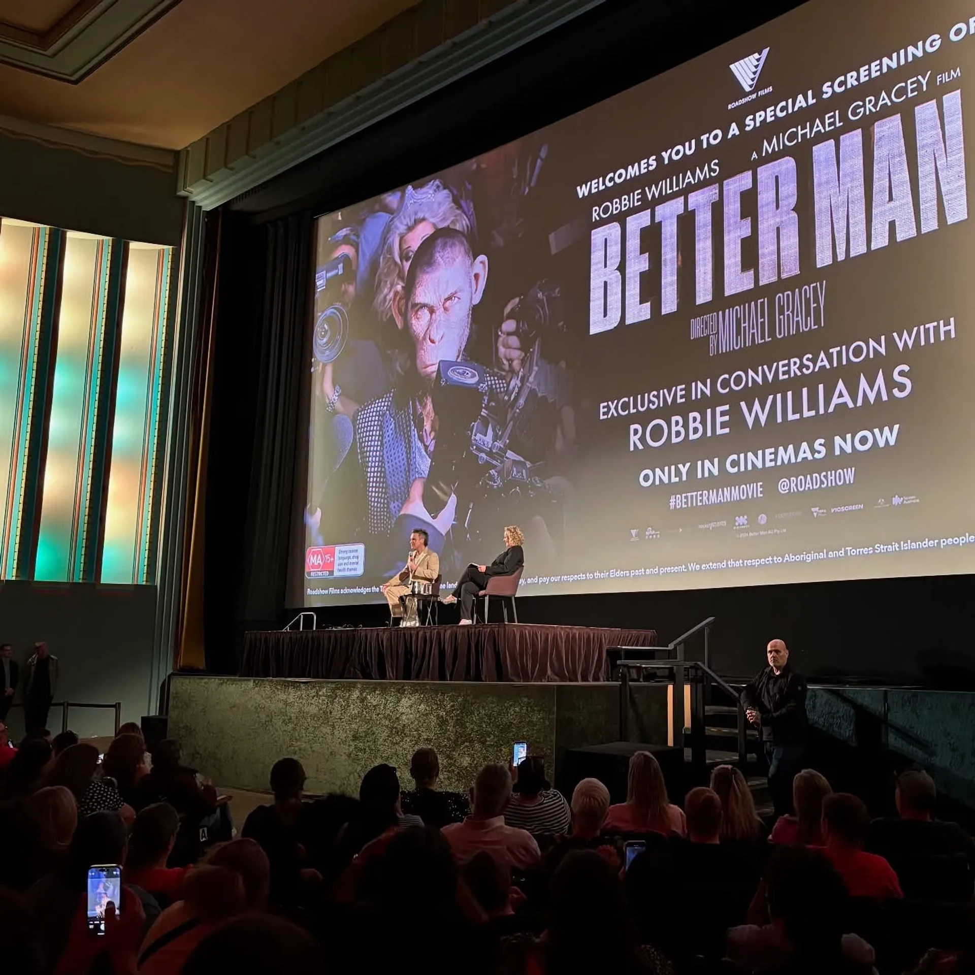 Robbie Williams at an event for Better Man (2024)
