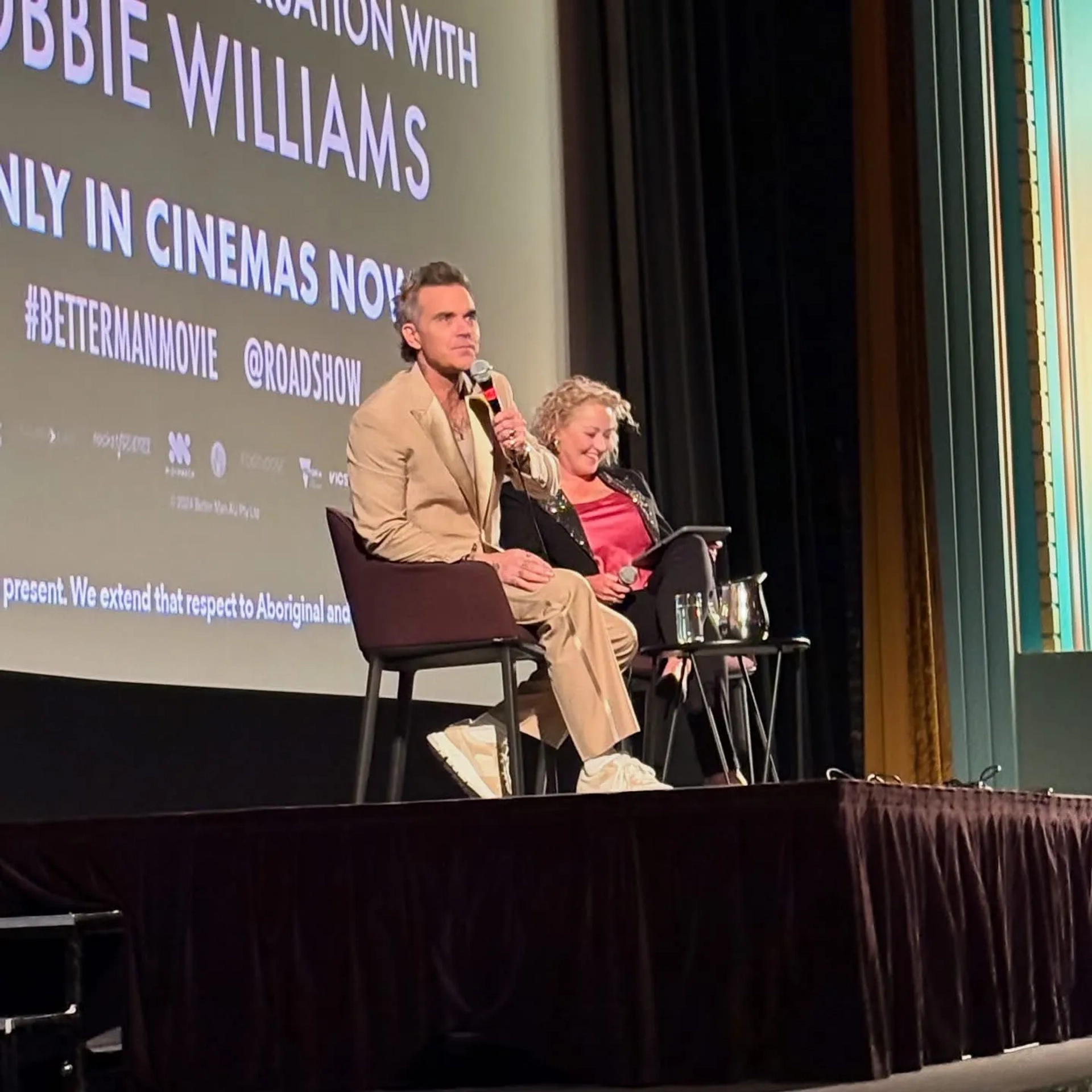 Robbie Williams at an event for Better Man (2024)