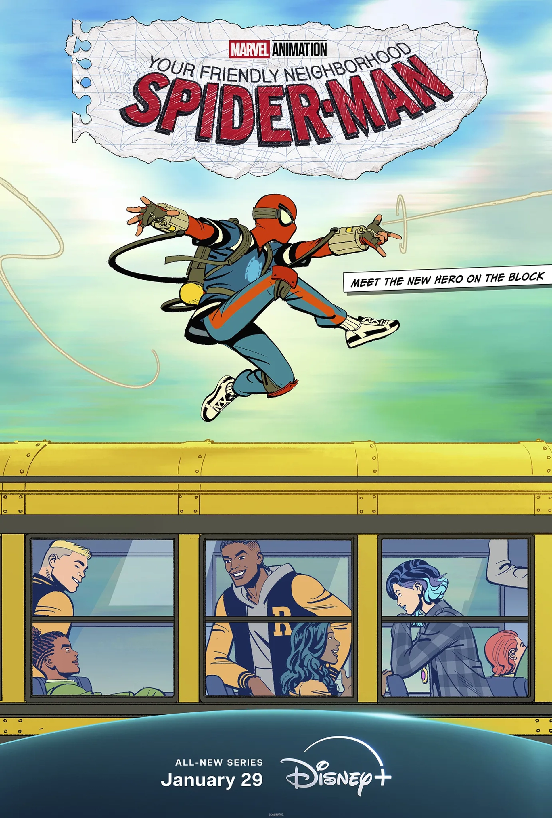 Eugene Byrd, Hudson Thames, and Grace Song in Your Friendly Neighborhood Spider-Man (2025)