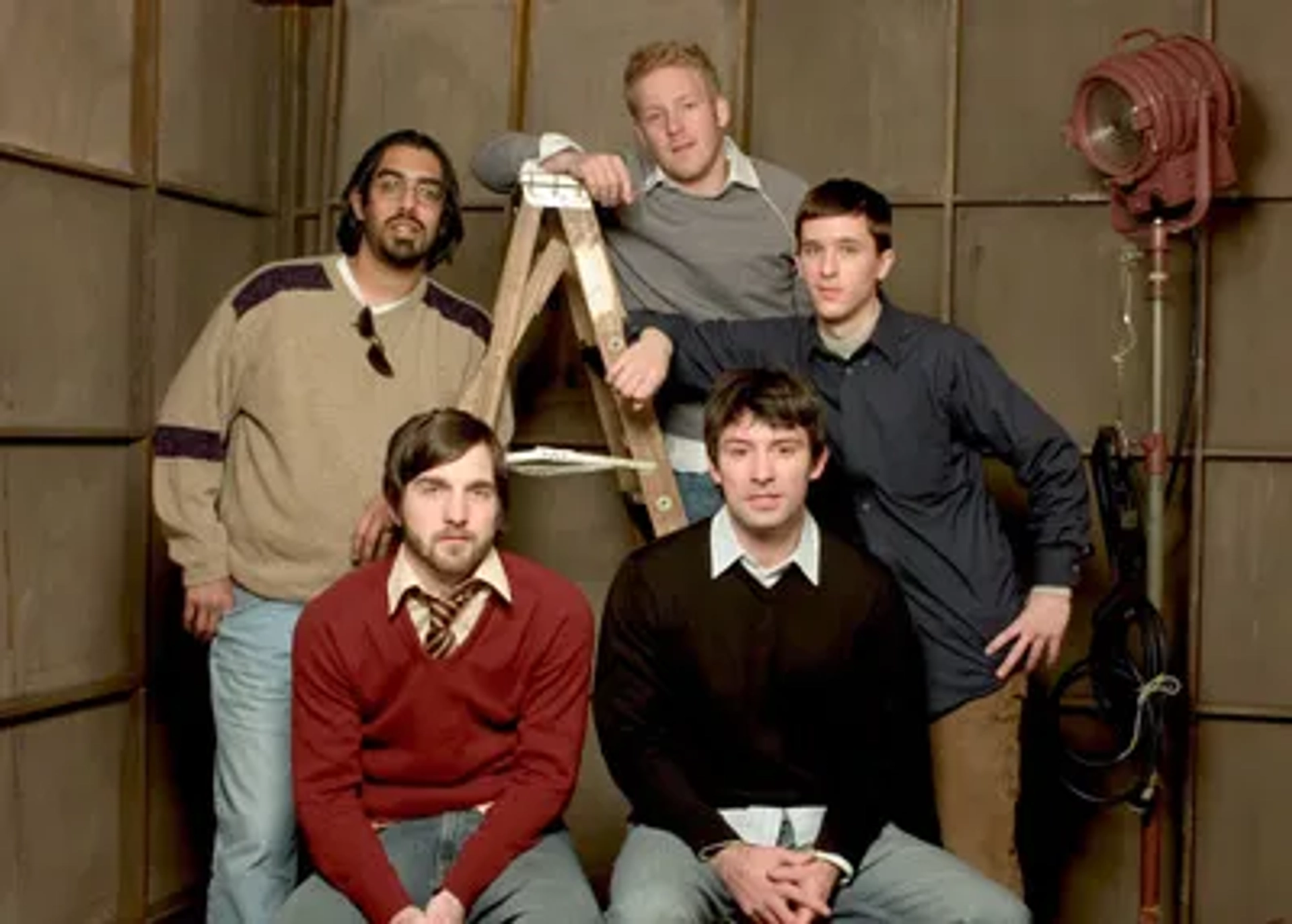 Anand Upadhyaya, David Sullivan, Shane Carruth, Casey Gooden, and Daniel Bueche at an event for Primer (2004)