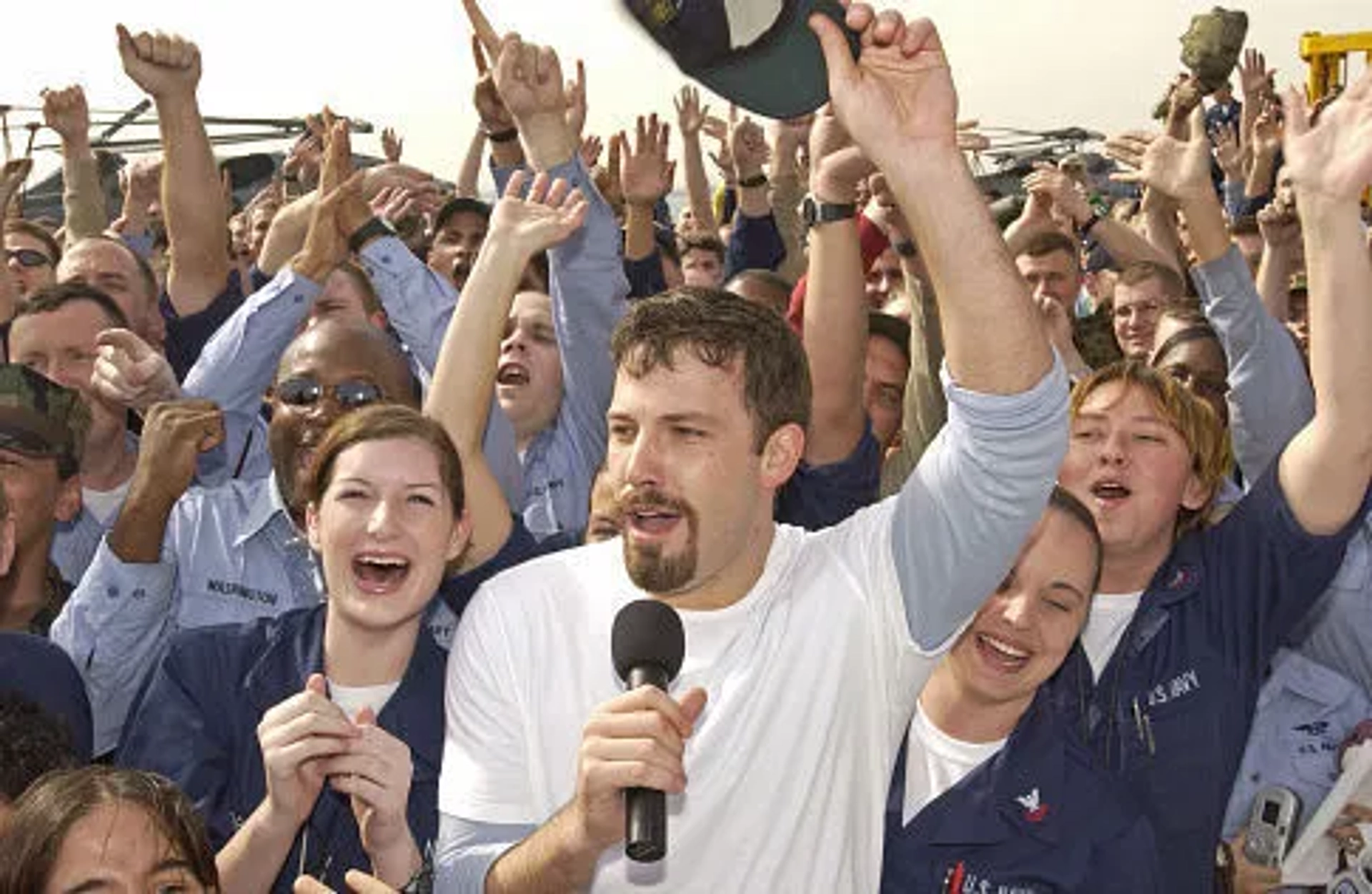As a holiday gift to the Armed Services, Ben Affleck and the USO (United Service Organizations) brought the preview of his new film release "Paycheck" to the servicemen and women stationed at an undisclosed area in the Arabian Gulf area for the Christmas holidays.